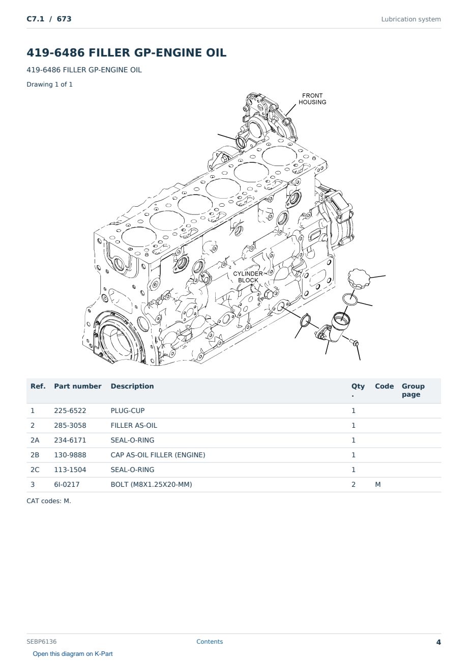 Caterpillar C7.1 S/N 673 Partsbook SEBP6136 (English) - sample page 4 of 10 Caterpillar C7.1 S/N 673 Partsbook SEBP6136 (English) - sample page 4 of 10