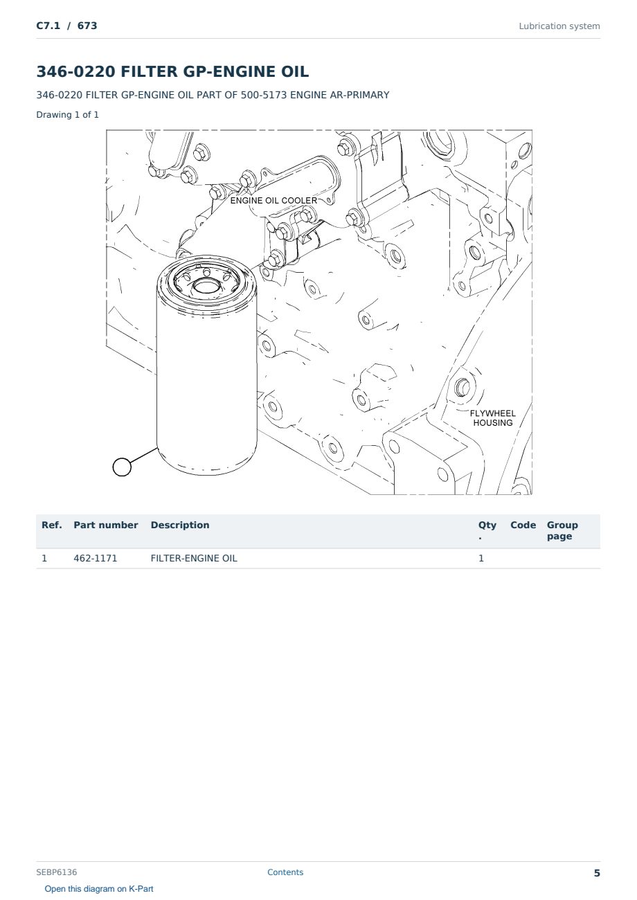 Caterpillar C7.1 S/N 673 Partsbook SEBP6136 (English) - sample page 5 of 10 Caterpillar C7.1 S/N 673 Partsbook SEBP6136 (English) - sample page 5 of 10