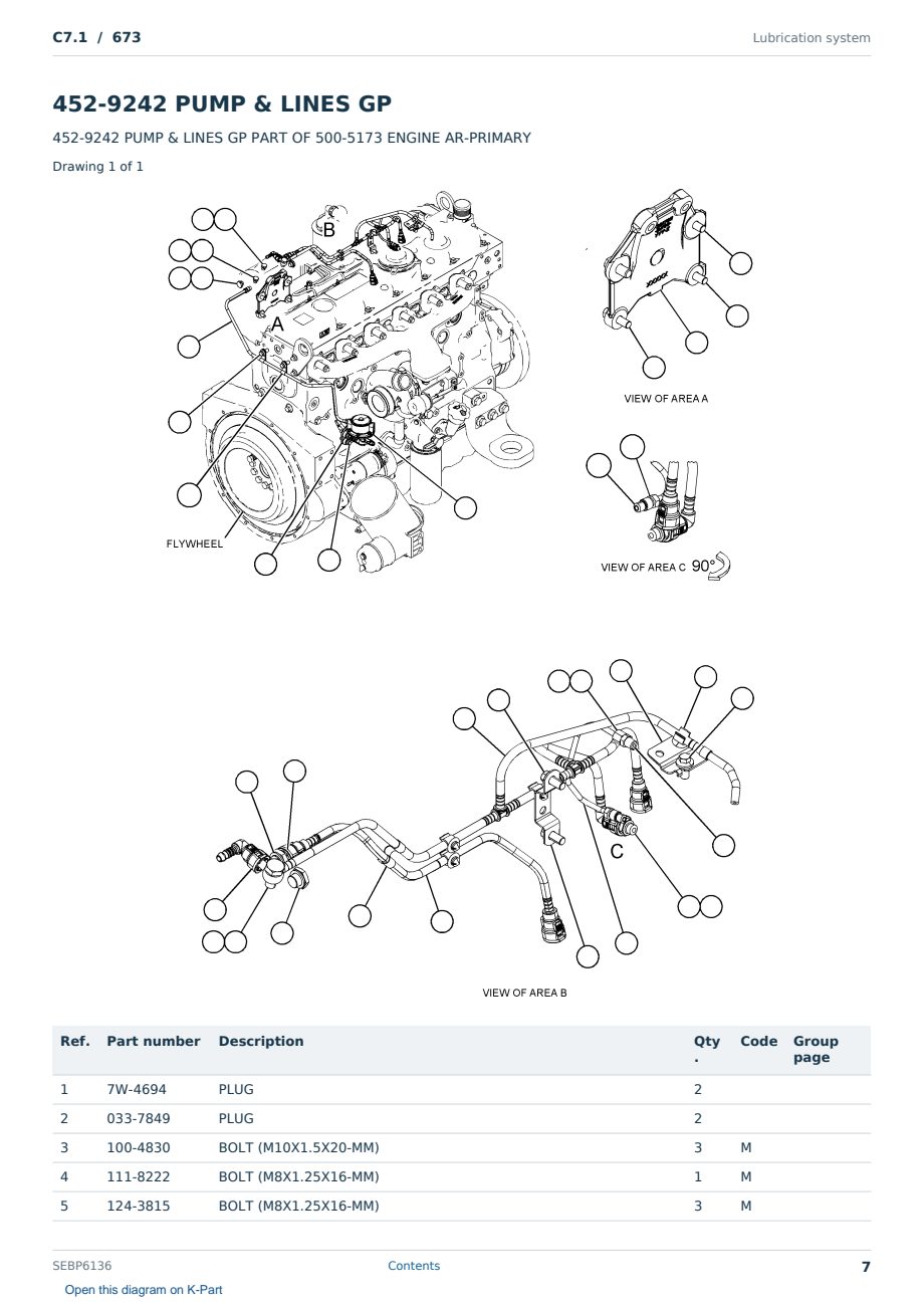 Caterpillar C7.1 S/N 673 Partsbook SEBP6136 (English) - sample page 7 of 10 Caterpillar C7.1 S/N 673 Partsbook SEBP6136 (English) - sample page 7 of 10