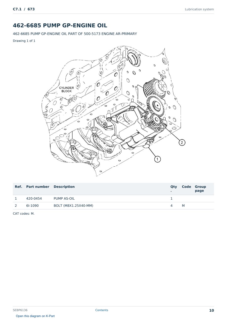 Caterpillar C7.1 S/N 673 Partsbook SEBP6136 (English) - sample page 10 of 10 Caterpillar C7.1 S/N 673 Partsbook SEBP6136 (English) - sample page 10 of 10
