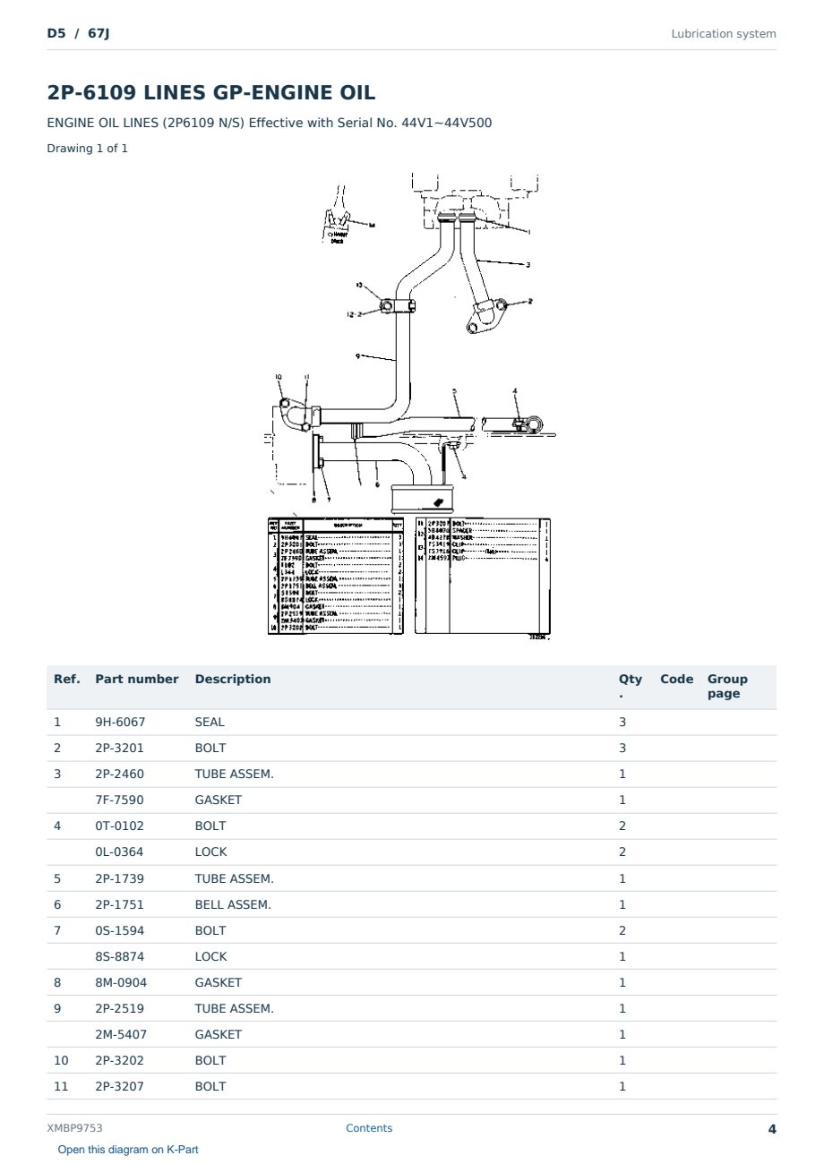 Caterpillar D5 S/N 67J Partsbook XMBP9753 (English) - sample page 4 of 10 Caterpillar D5 S/N 67J Partsbook XMBP9753 (English) - sample page 4 of 10