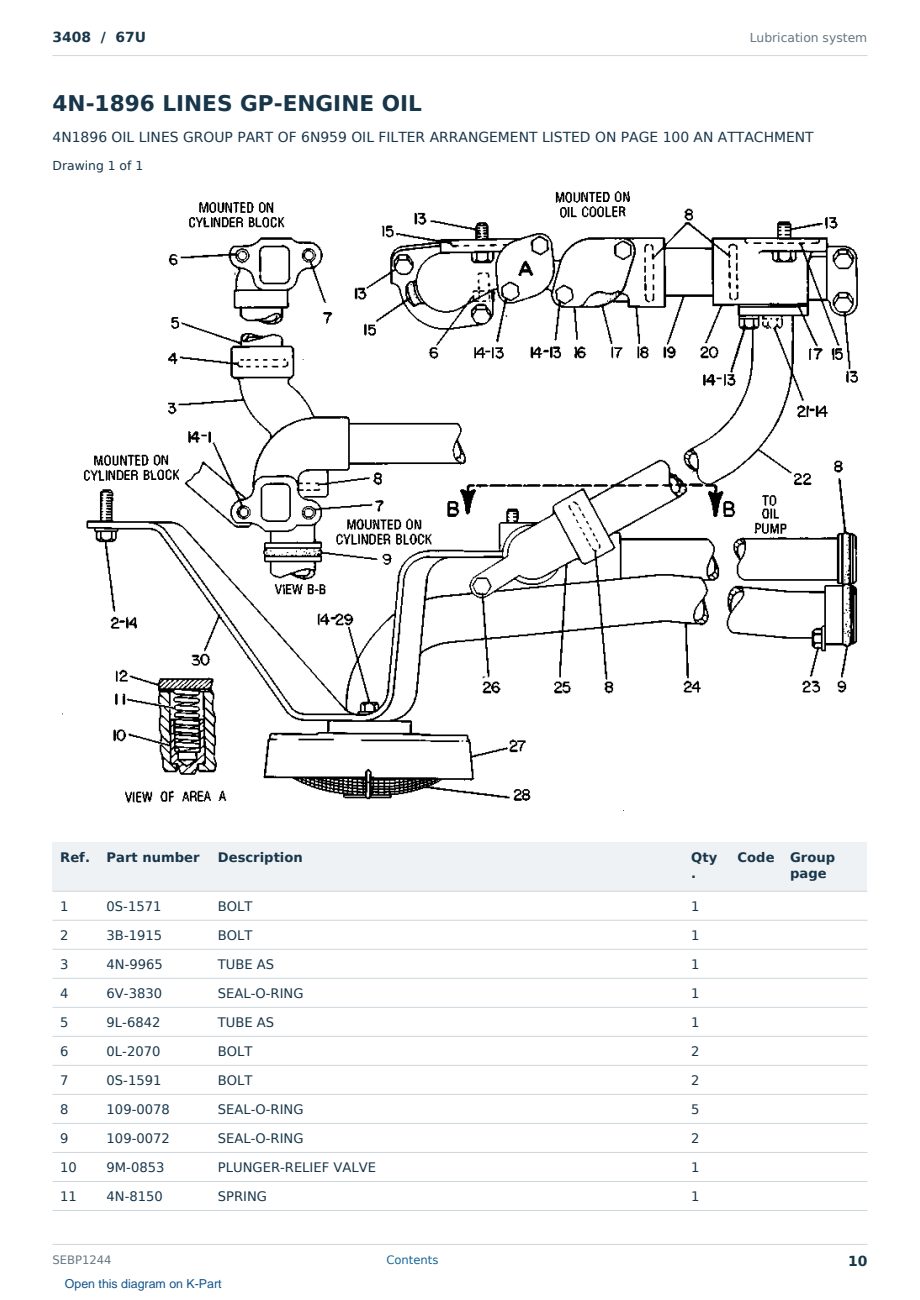 Caterpillar 3408 S/N 67U Partsbook SEBP1244 (English) - sample page 10 of 10 Caterpillar 3408 S/N 67U Partsbook SEBP1244 (English) - sample page 10 of 10
