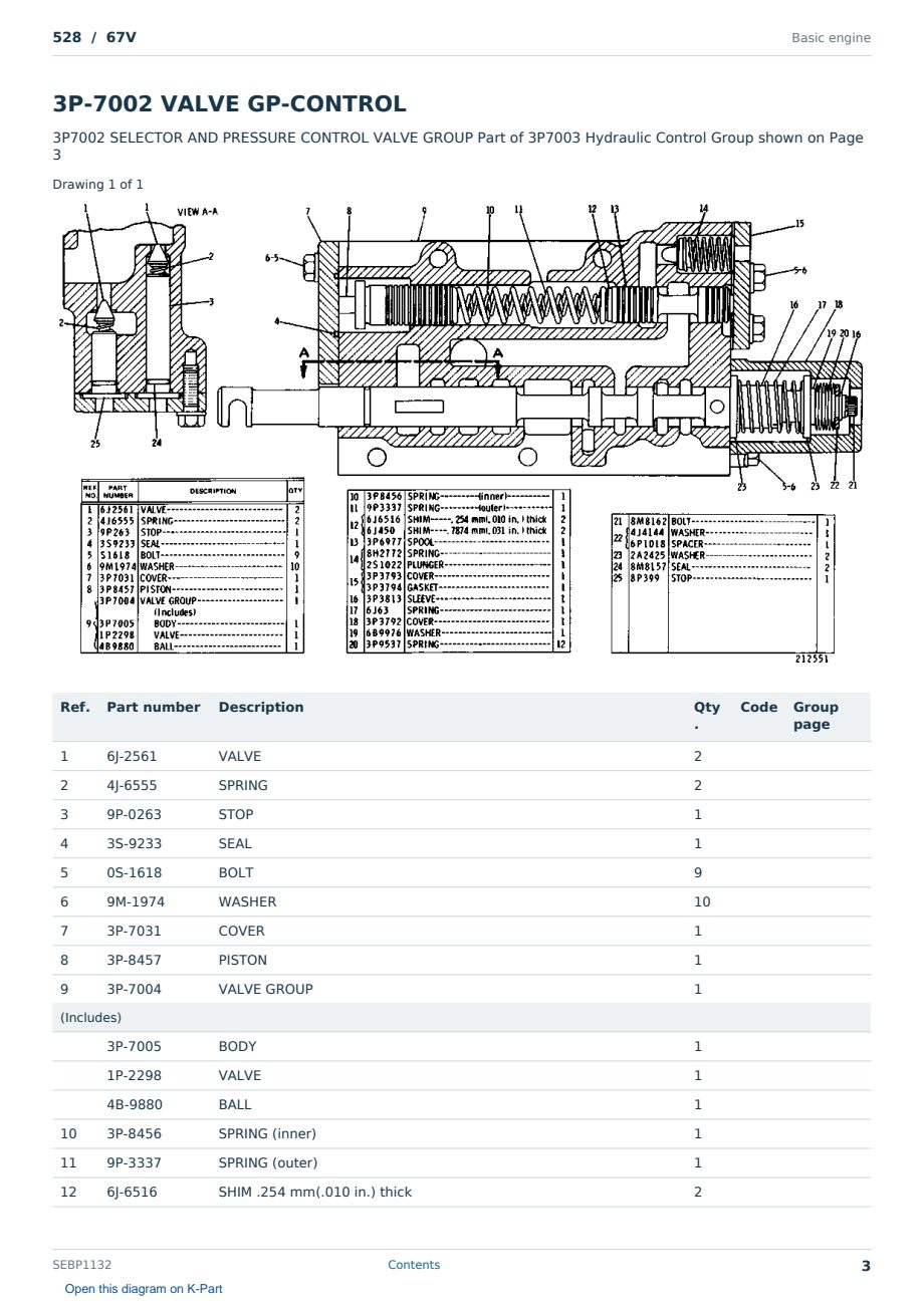 Caterpillar 528 S/N 67V Partsbook SEBP1132 (English) - sample page 3 of 10 Caterpillar 528 S/N 67V Partsbook SEBP1132 (English) - sample page 3 of 10
