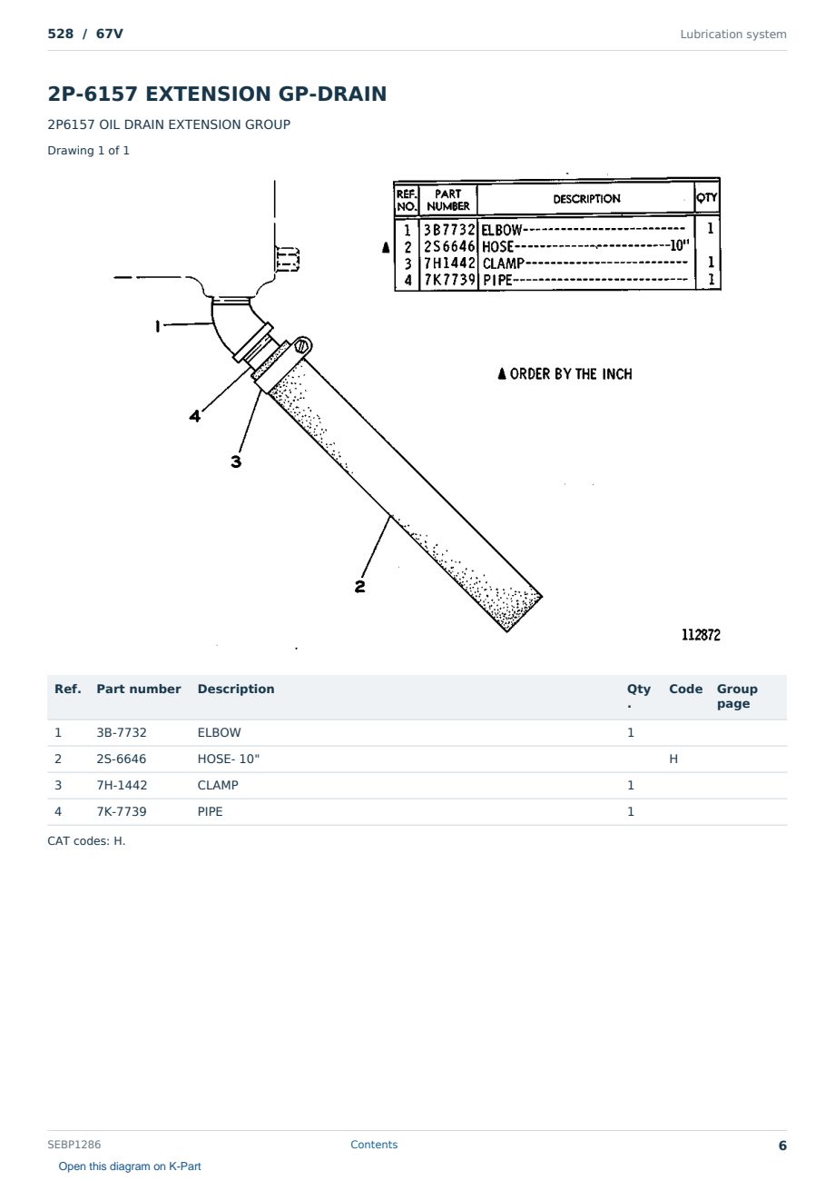 Caterpillar 528 S/N 67V Partsbook SEBP1286 (English) - sample page 6 of 10 Caterpillar 528 S/N 67V Partsbook SEBP1286 (English) - sample page 6 of 10