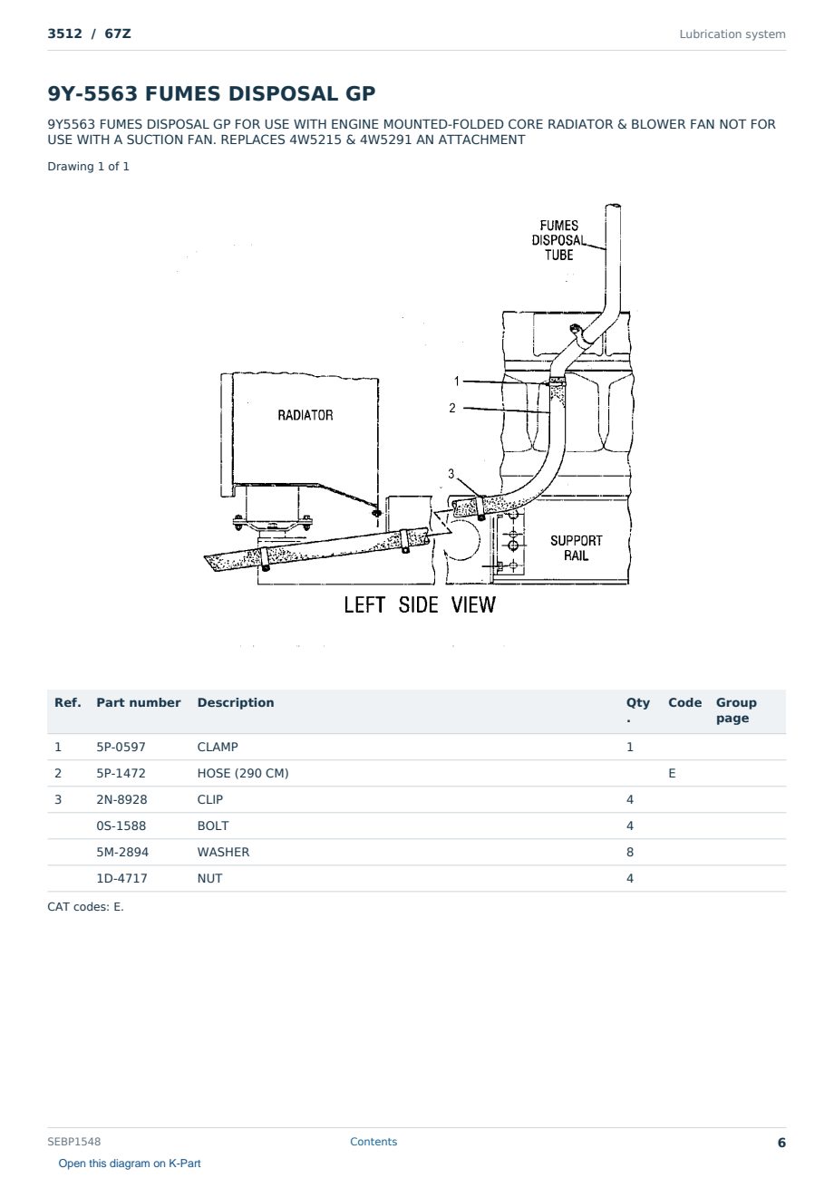 Caterpillar 3512 S/N 67Z Partsbook SEBP1548 (English) - sample page 6 of 10 Caterpillar 3512 S/N 67Z Partsbook SEBP1548 (English) - sample page 6 of 10