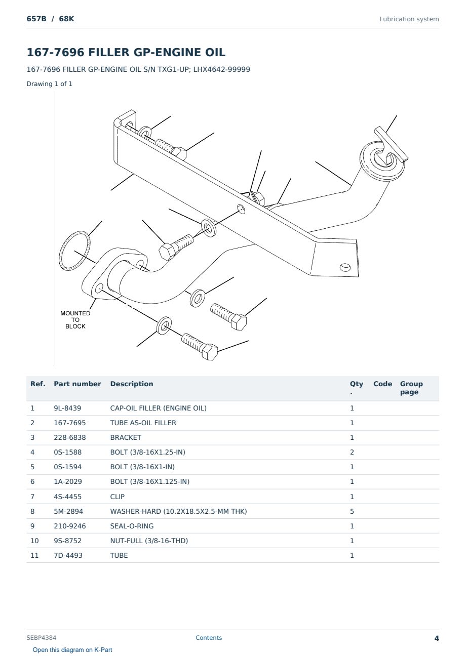Caterpillar 657B S/N 68K Partsbook SEBP4384 (English) - sample page 4 of 10 Caterpillar 657B S/N 68K Partsbook SEBP4384 (English) - sample page 4 of 10