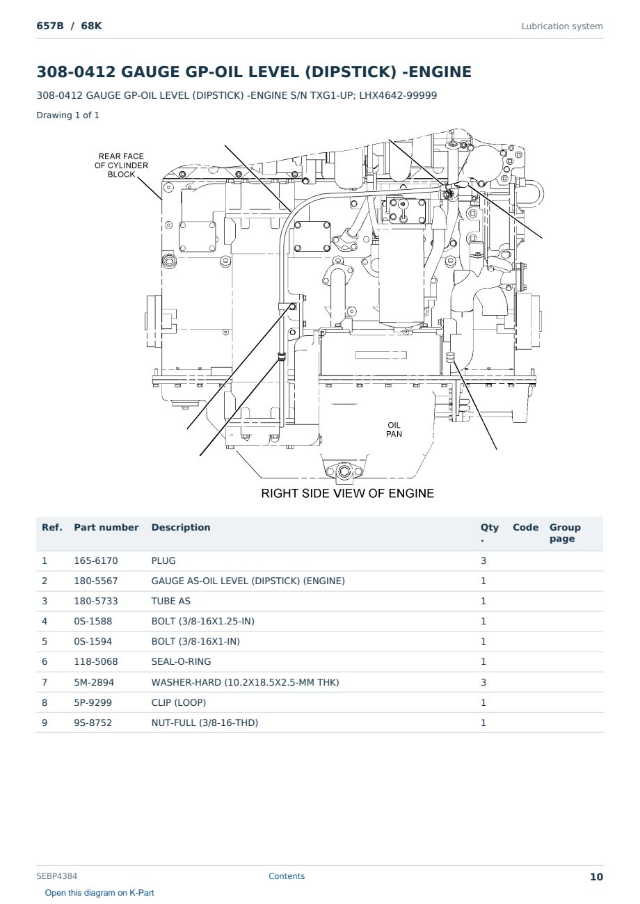 Caterpillar 657B S/N 68K Partsbook SEBP4384 (English) - sample page 10 of 10 Caterpillar 657B S/N 68K Partsbook SEBP4384 (English) - sample page 10 of 10