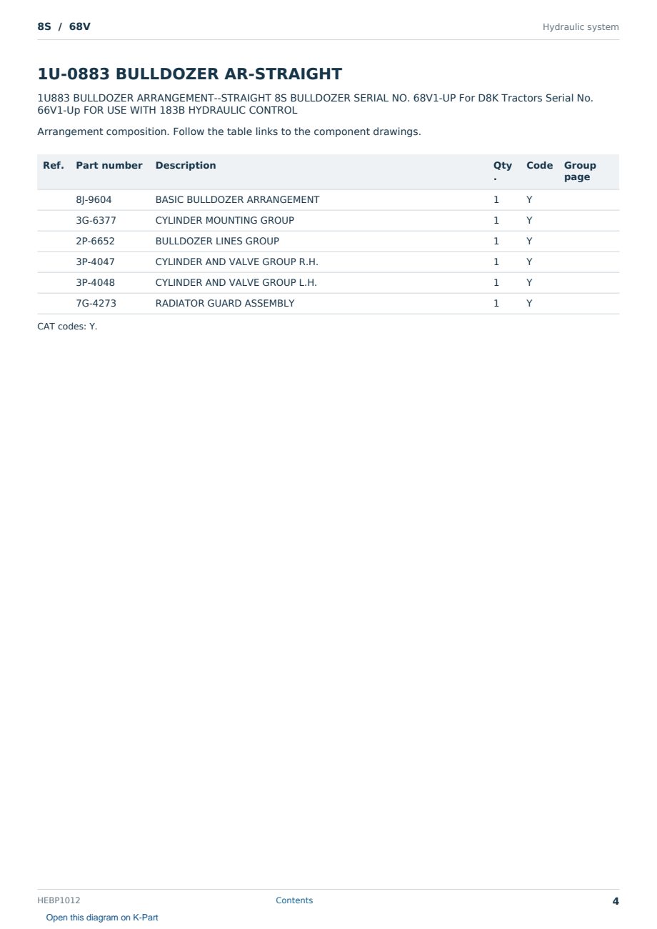 Caterpillar 8S S/N 68V Partsbook HEBP1012 (English) - sample page 4 of 10 Caterpillar 8S S/N 68V Partsbook HEBP1012 (English) - sample page 4 of 10