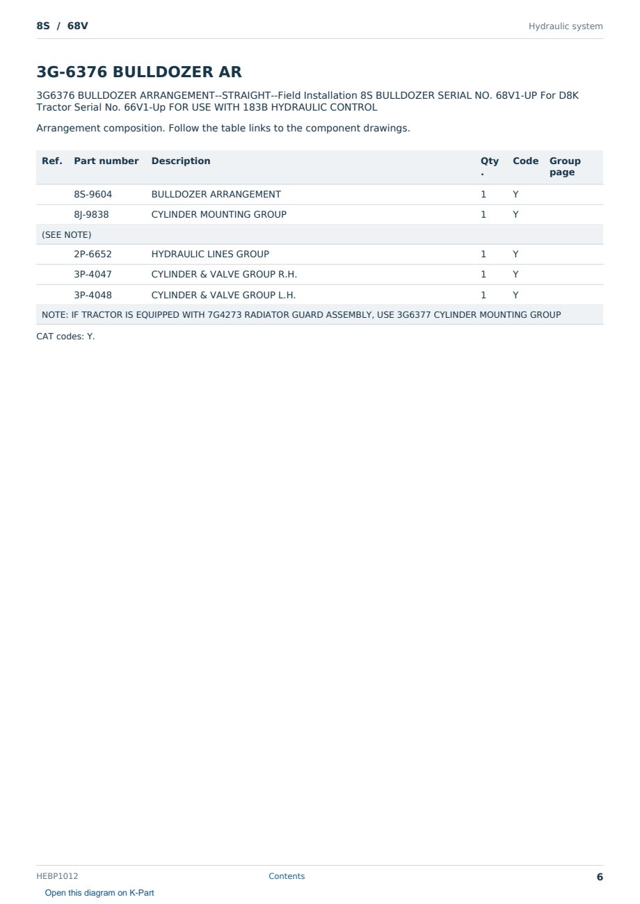 Caterpillar 8S S/N 68V Partsbook HEBP1012 (English) - sample page 6 of 10 Caterpillar 8S S/N 68V Partsbook HEBP1012 (English) - sample page 6 of 10