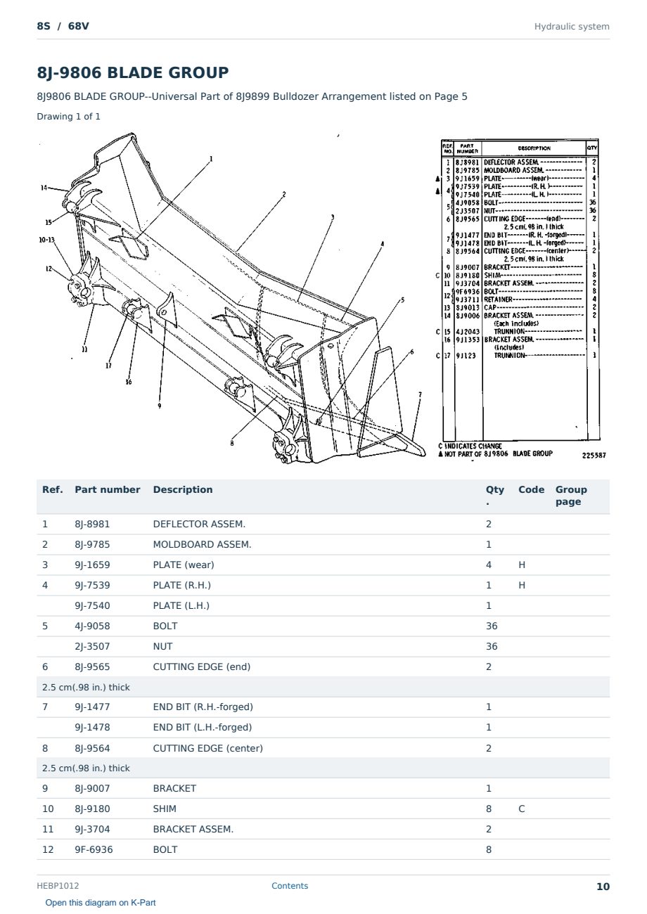 Caterpillar 8S S/N 68V Partsbook HEBP1012 (English) - sample page 10 of 10 Caterpillar 8S S/N 68V Partsbook HEBP1012 (English) - sample page 10 of 10