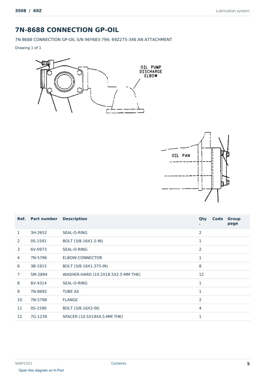 Caterpillar 3508 S/N 69Z Partsbook SEBP1553 (English) - sample page 5 of 10 Caterpillar 3508 S/N 69Z Partsbook SEBP1553 (English) - sample page 5 of 10
