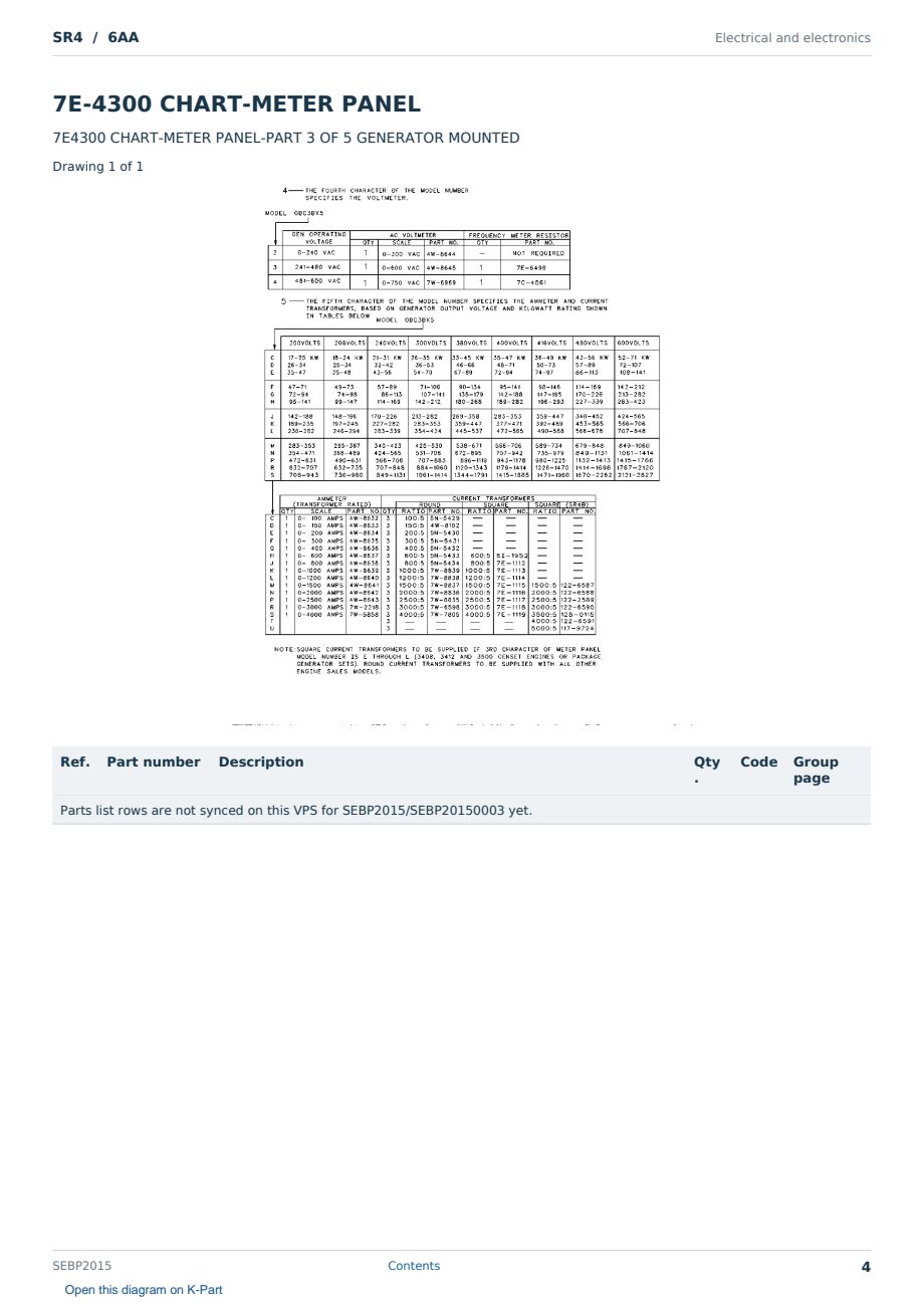 Caterpillar SR4 S/N 6AA Partsbook SEBP2015 (English) - sample page 4 of 10 Caterpillar SR4 S/N 6AA Partsbook SEBP2015 (English) - sample page 4 of 10