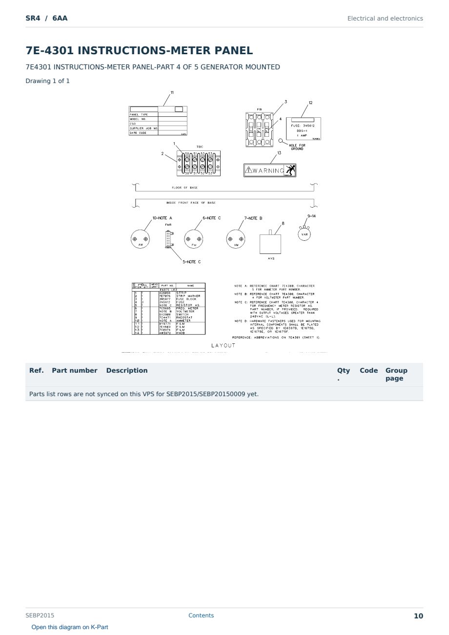 Caterpillar SR4 S/N 6AA Partsbook SEBP2015 (English) - sample page 10 of 10 Caterpillar SR4 S/N 6AA Partsbook SEBP2015 (English) - sample page 10 of 10
