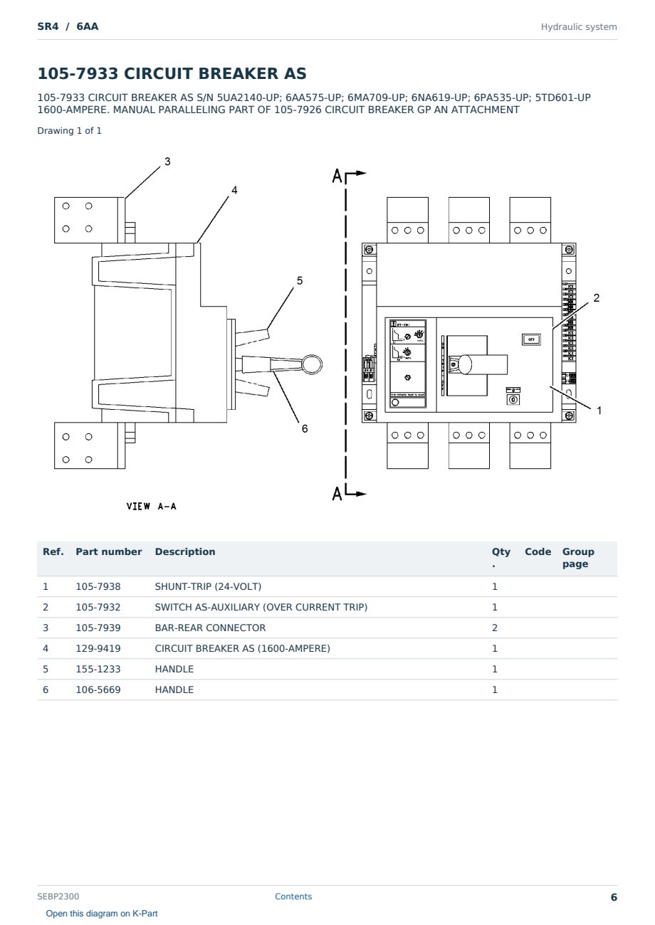 Caterpillar SR4 S/N 6AA Partsbook SEBP2300 (English) - sample page 6 of 10 Caterpillar SR4 S/N 6AA Partsbook SEBP2300 (English) - sample page 6 of 10