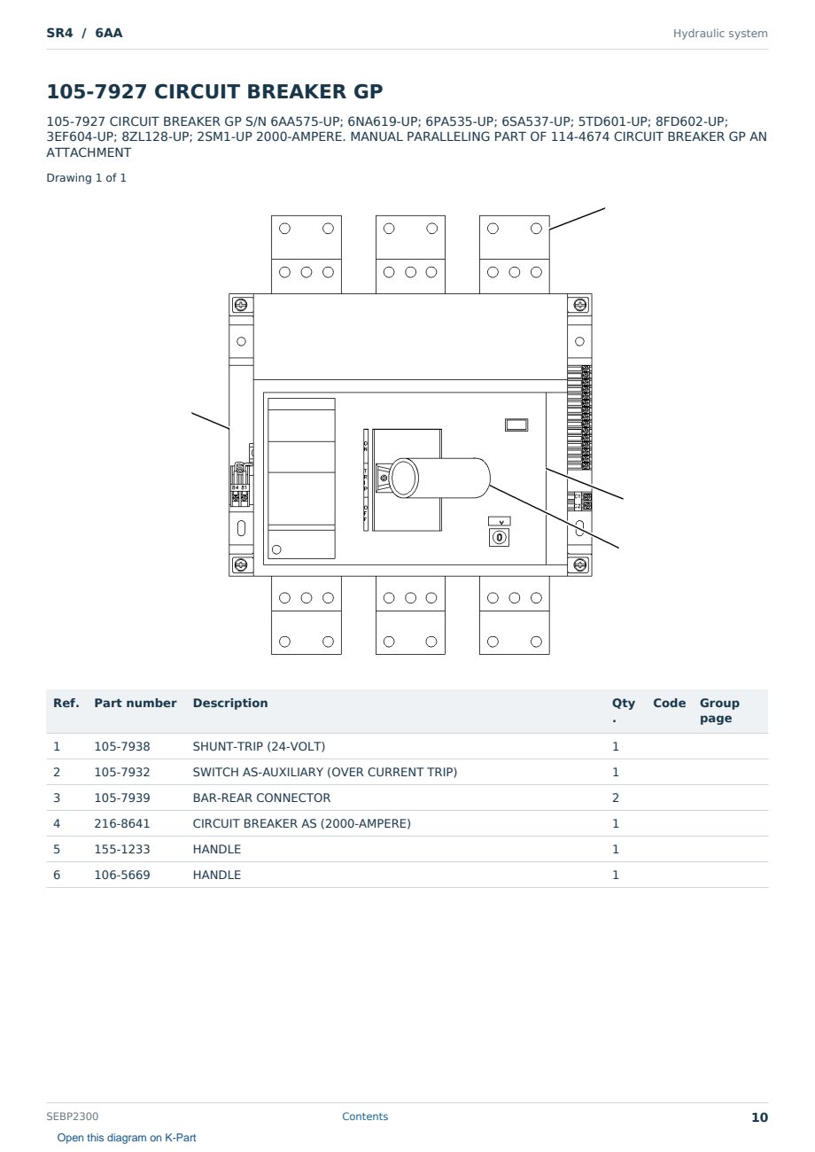 Caterpillar SR4 S/N 6AA Partsbook SEBP2300 (English) - sample page 10 of 10 Caterpillar SR4 S/N 6AA Partsbook SEBP2300 (English) - sample page 10 of 10
