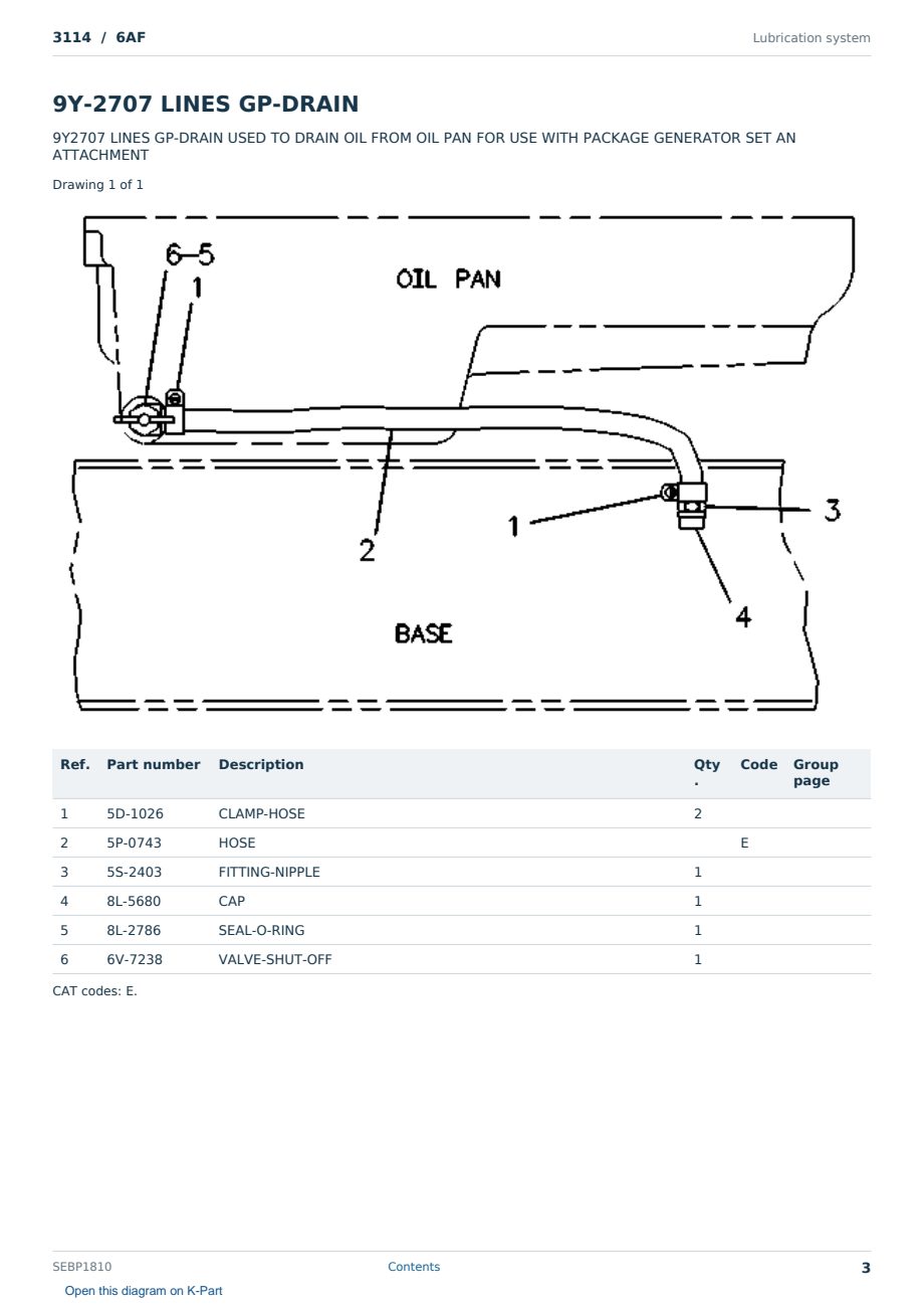 Caterpillar 3114 S/N 6AF Partsbook SEBP1810 (English) - sample page 3 of 10 Caterpillar 3114 S/N 6AF Partsbook SEBP1810 (English) - sample page 3 of 10