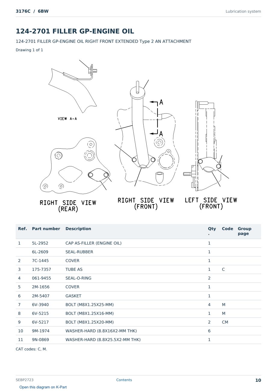 Caterpillar 3176C S/N 6BW Partsbook SEBP2723 (English) - sample page 10 of 10 Caterpillar 3176C S/N 6BW Partsbook SEBP2723 (English) - sample page 10 of 10