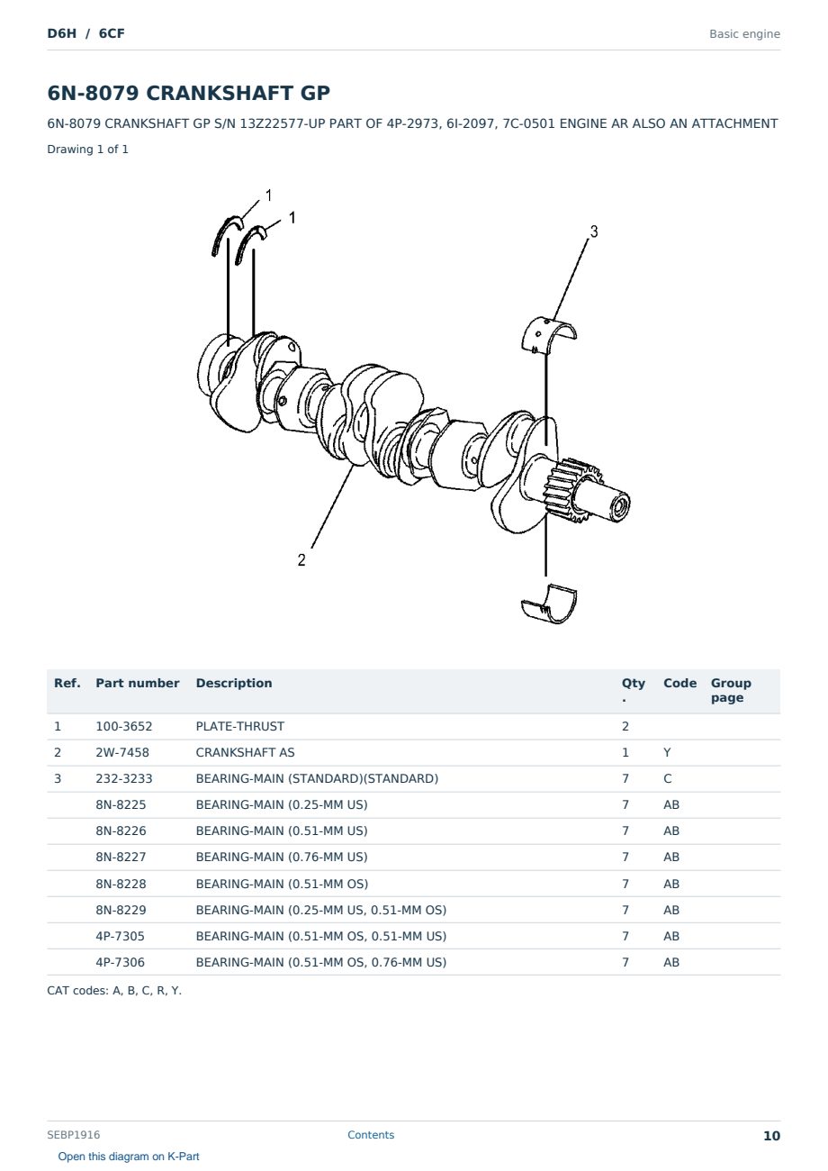 Caterpillar D6H S/N 6CF Partsbook SEBP1916 (English) - sample page 10 of 10 Caterpillar D6H S/N 6CF Partsbook SEBP1916 (English) - sample page 10 of 10