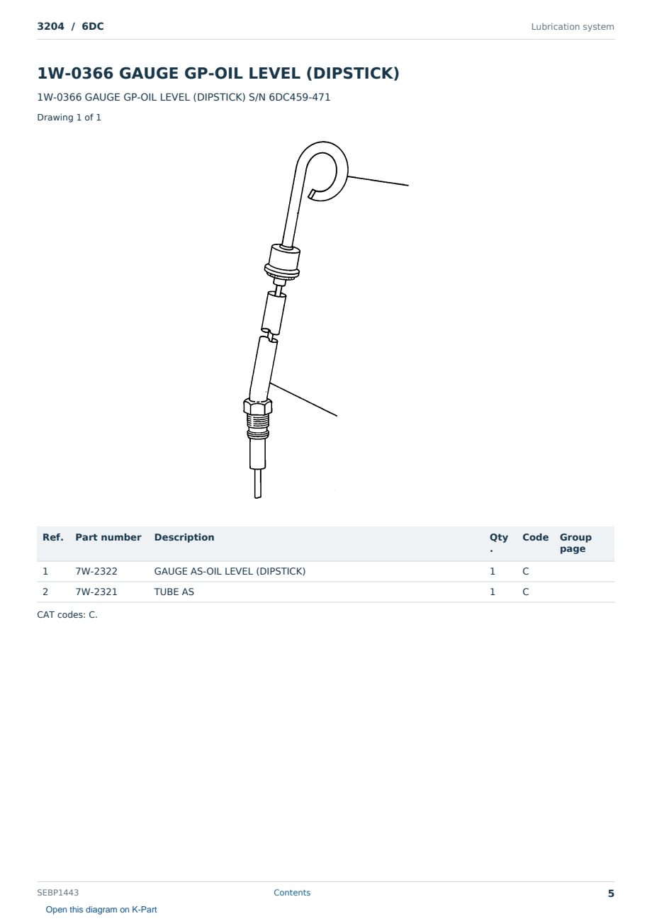 Caterpillar 3204 S/N 6DC Partsbook SEBP1443 (English) - sample page 5 of 10 Caterpillar 3204 S/N 6DC Partsbook SEBP1443 (English) - sample page 5 of 10