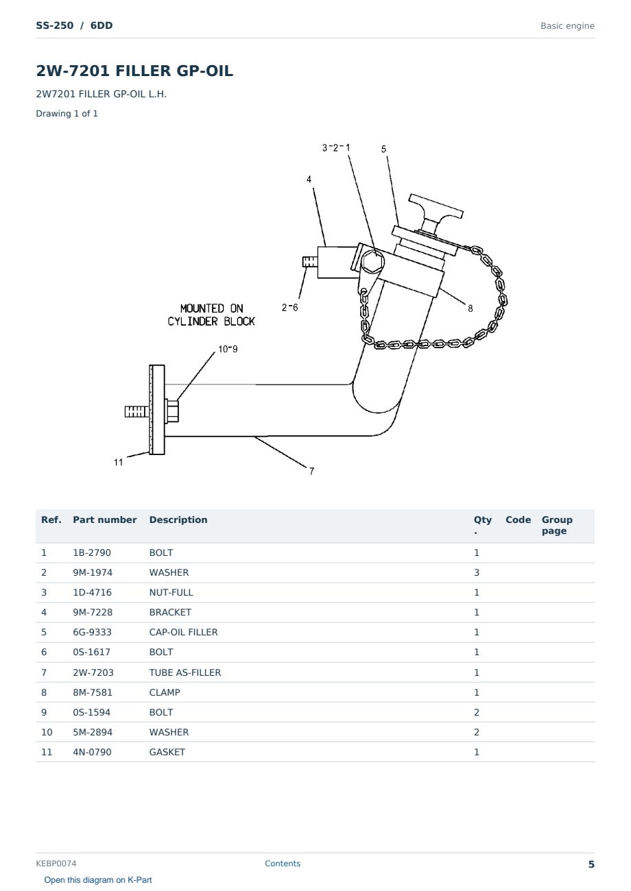 Caterpillar SS-250 S/N 6DD Partsbook KEBP0074 (English) - sample page 5 of 10 Caterpillar SS-250 S/N 6DD Partsbook KEBP0074 (English) - sample page 5 of 10