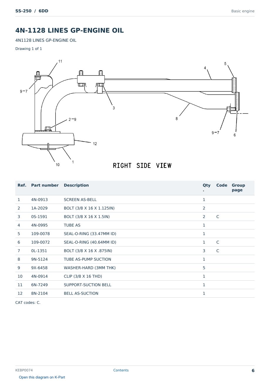 Caterpillar SS-250 S/N 6DD Partsbook KEBP0074 (English) - sample page 6 of 10 Caterpillar SS-250 S/N 6DD Partsbook KEBP0074 (English) - sample page 6 of 10