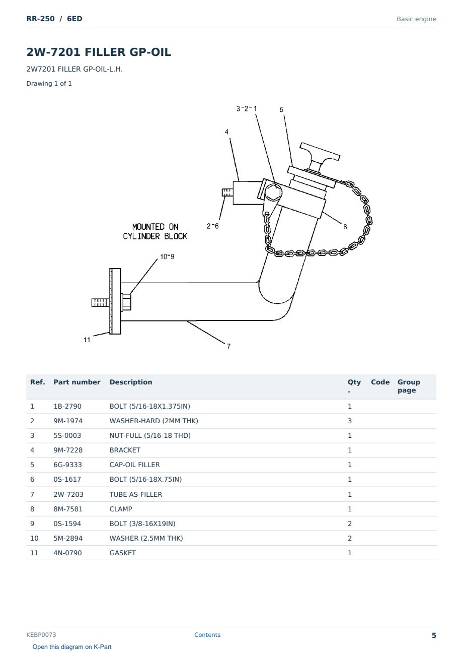 Caterpillar RR-250 S/N 6ED Partsbook KEBP0073 (English) - sample page 5 of 10 Caterpillar RR-250 S/N 6ED Partsbook KEBP0073 (English) - sample page 5 of 10