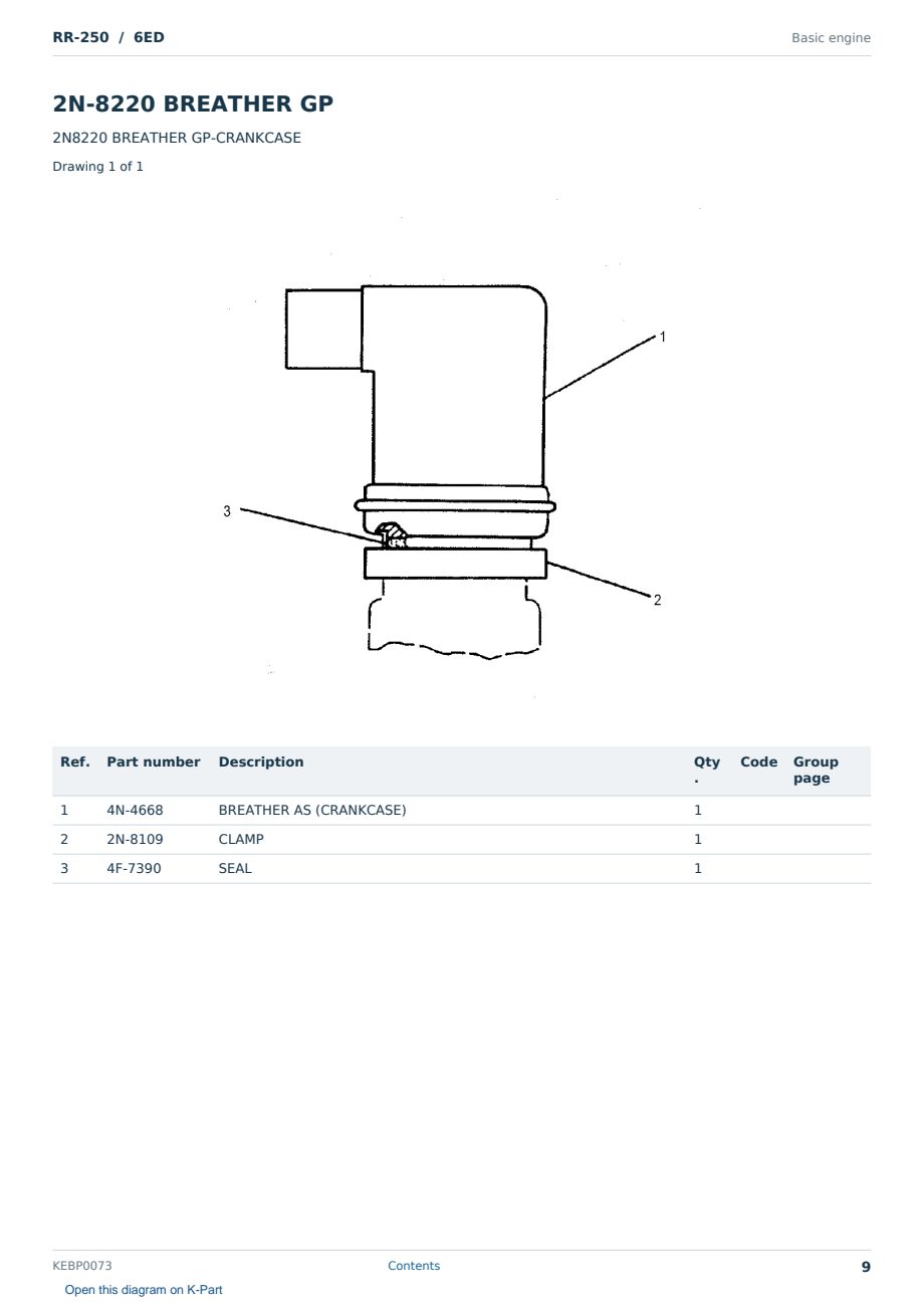 Caterpillar RR-250 S/N 6ED Partsbook KEBP0073 (English) - sample page 9 of 10 Caterpillar RR-250 S/N 6ED Partsbook KEBP0073 (English) - sample page 9 of 10