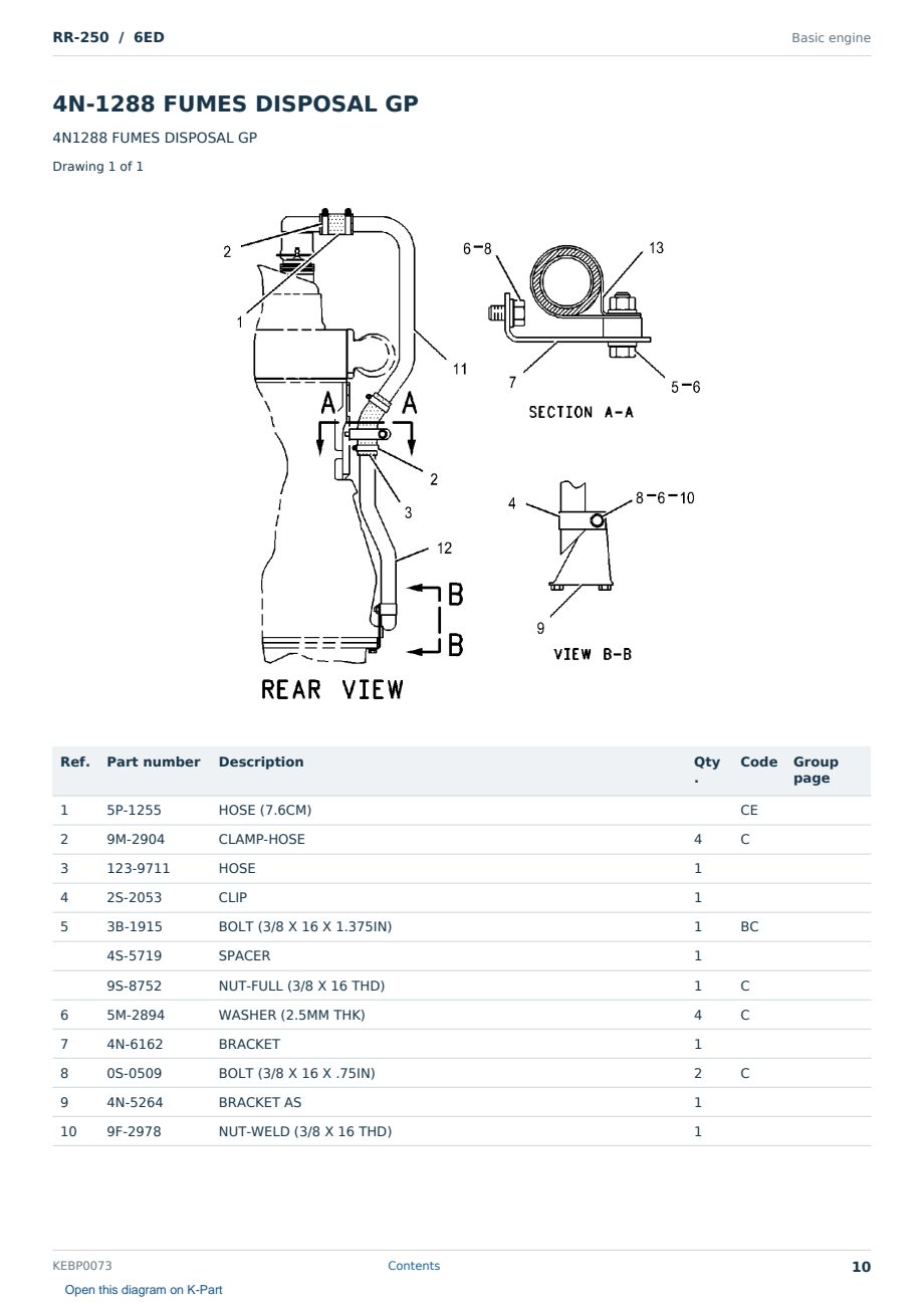Caterpillar RR-250 S/N 6ED Partsbook KEBP0073 (English) - sample page 10 of 10 Caterpillar RR-250 S/N 6ED Partsbook KEBP0073 (English) - sample page 10 of 10