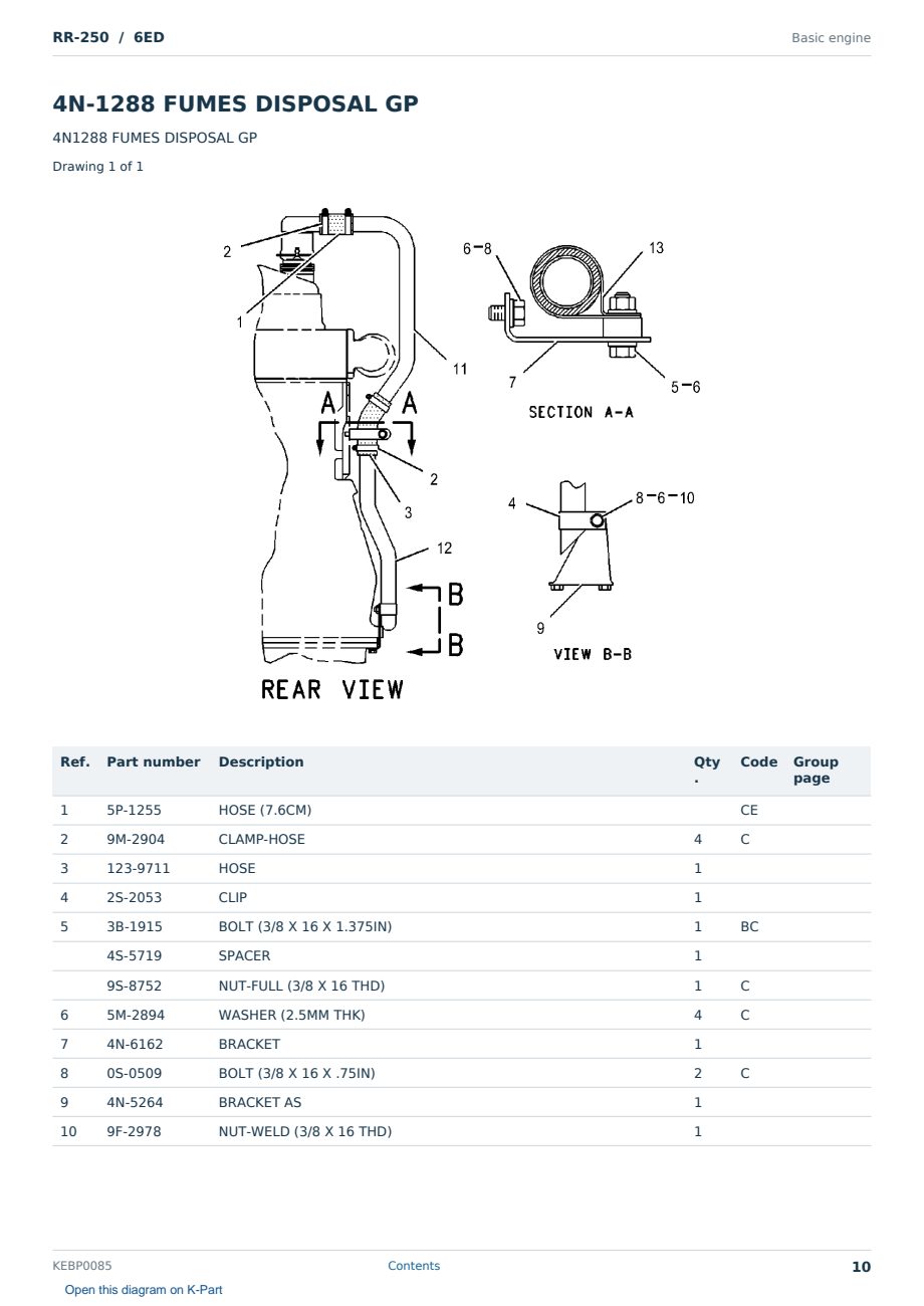 Caterpillar RR-250 S/N 6ED Partsbook KEBP0085 (English) - sample page 10 of 10 Caterpillar RR-250 S/N 6ED Partsbook KEBP0085 (English) - sample page 10 of 10