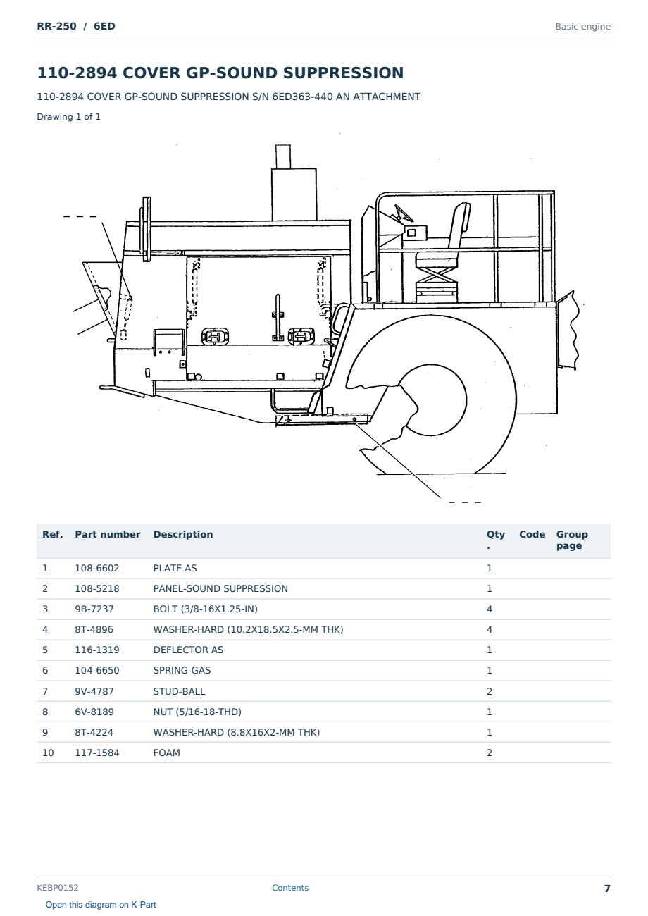 Caterpillar RR-250 S/N 6ED Partsbook KEBP0152 (English) - sample page 7 of 10 Caterpillar RR-250 S/N 6ED Partsbook KEBP0152 (English) - sample page 7 of 10
