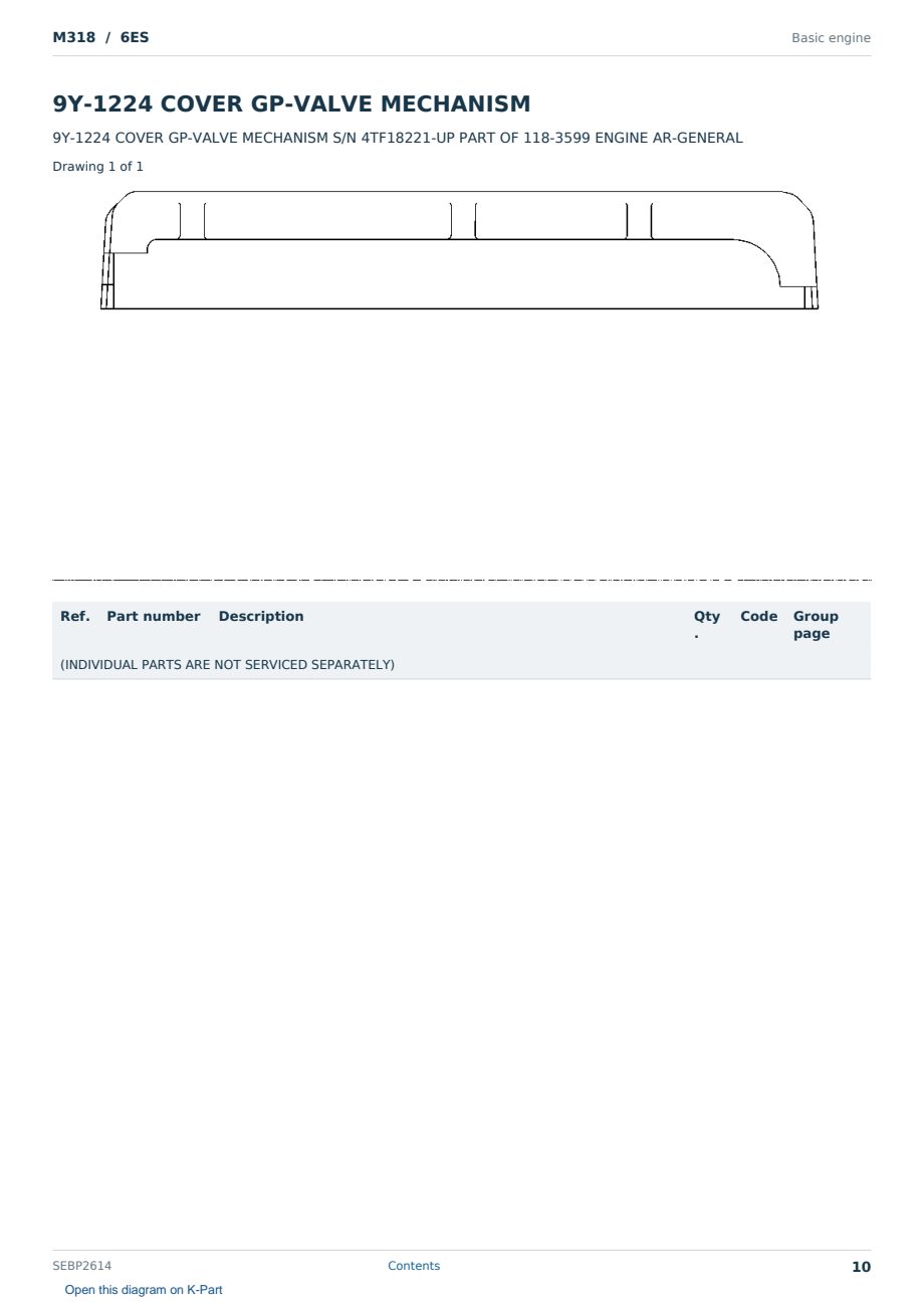 Caterpillar M318 S/N 6ES Partsbook SEBP2614 (English) - sample page 10 of 10 Caterpillar M318 S/N 6ES Partsbook SEBP2614 (English) - sample page 10 of 10