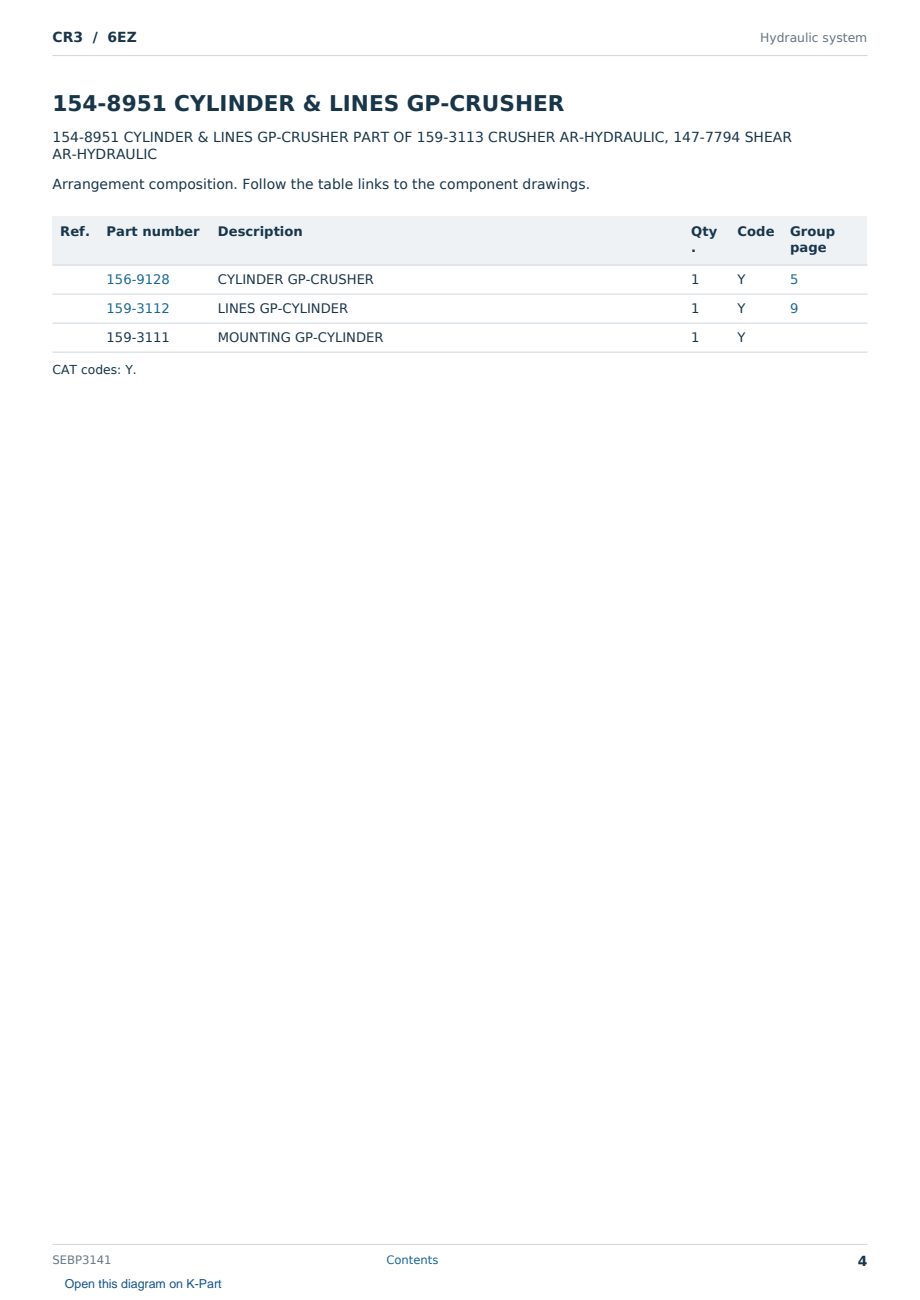 Caterpillar CR3 S/N 6EZ Partsbook SEBP3141 (English) - sample page 4 of 10 Caterpillar CR3 S/N 6EZ Partsbook SEBP3141 (English) - sample page 4 of 10
