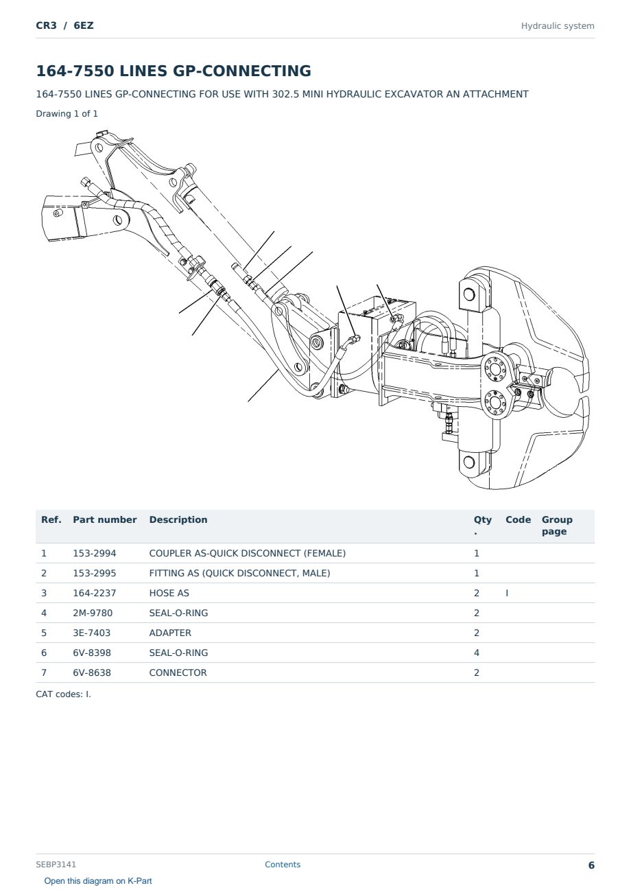 Caterpillar CR3 S/N 6EZ Partsbook SEBP3141 (English) - sample page 6 of 10 Caterpillar CR3 S/N 6EZ Partsbook SEBP3141 (English) - sample page 6 of 10