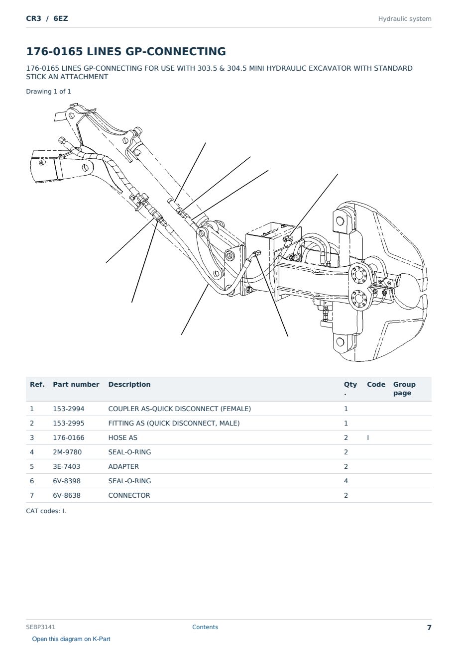 Caterpillar CR3 S/N 6EZ Partsbook SEBP3141 (English) - sample page 7 of 10 Caterpillar CR3 S/N 6EZ Partsbook SEBP3141 (English) - sample page 7 of 10
