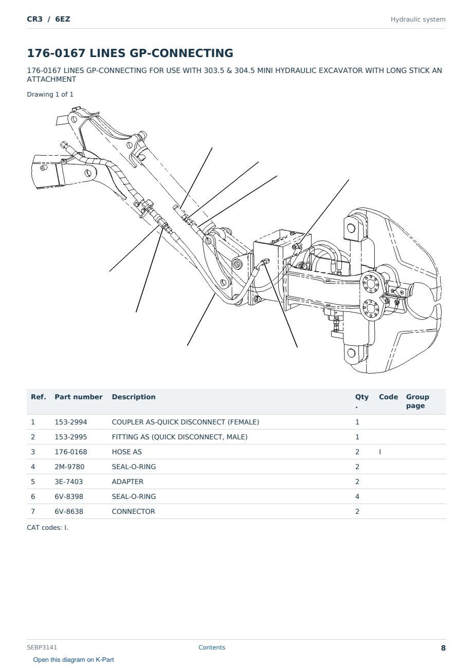 Caterpillar CR3 S/N 6EZ Partsbook SEBP3141 (English) - sample page 8 of 10 Caterpillar CR3 S/N 6EZ Partsbook SEBP3141 (English) - sample page 8 of 10