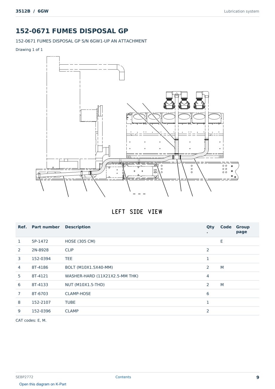 Caterpillar 3512B S/N 6GW Partsbook SEBP2772 (English) - sample page 9 of 10 Caterpillar 3512B S/N 6GW Partsbook SEBP2772 (English) - sample page 9 of 10