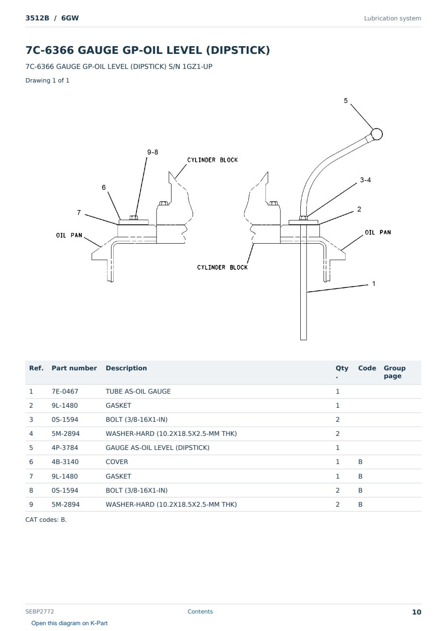 Caterpillar 3512B S/N 6GW Partsbook SEBP2772 (English) - sample page 10 of 10 Caterpillar 3512B S/N 6GW Partsbook SEBP2772 (English) - sample page 10 of 10