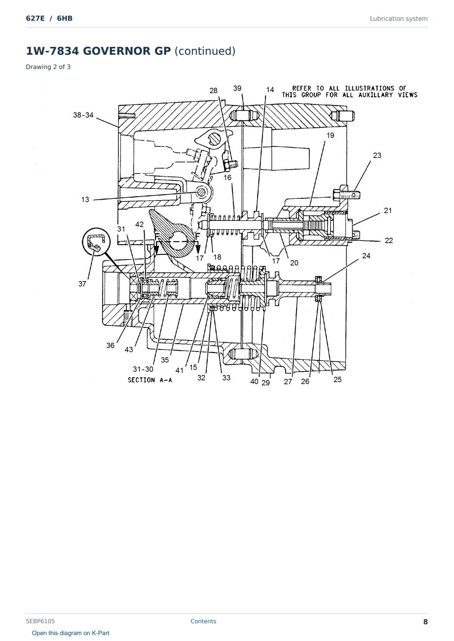 Caterpillar 627E S/N 6HB Partsbook SEBP6105 (English) - sample page 8 of 10 Caterpillar 627E S/N 6HB Partsbook SEBP6105 (English) - sample page 8 of 10