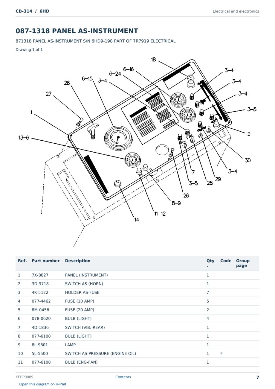 Caterpillar CB-314 S/N 6HD Partsbook KEBP0089 (English) - sample page 7 of 10 Caterpillar CB-314 S/N 6HD Partsbook KEBP0089 (English) - sample page 7 of 10