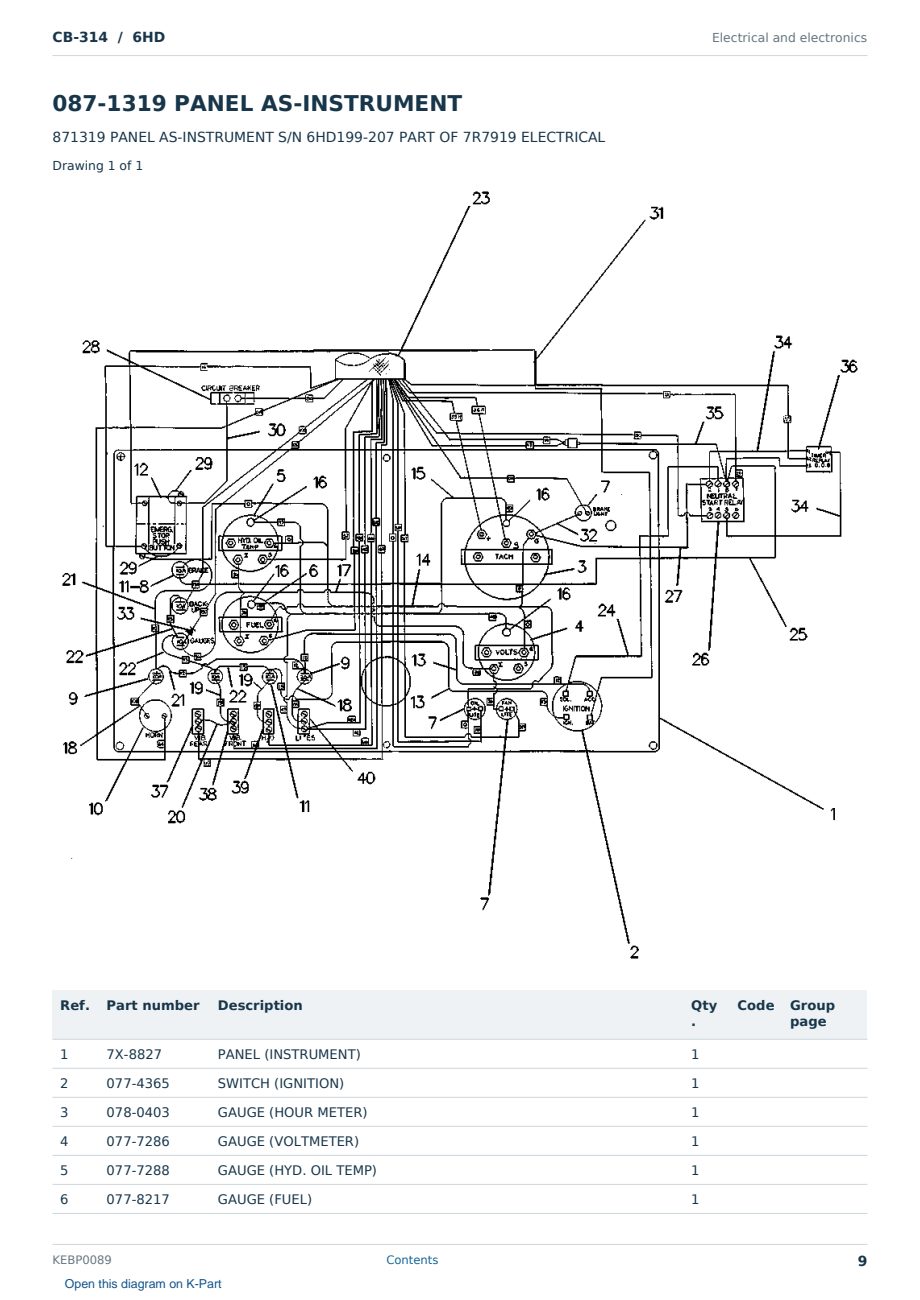 Caterpillar CB-314 S/N 6HD Partsbook KEBP0089 (English) - sample page 9 of 10 Caterpillar CB-314 S/N 6HD Partsbook KEBP0089 (English) - sample page 9 of 10