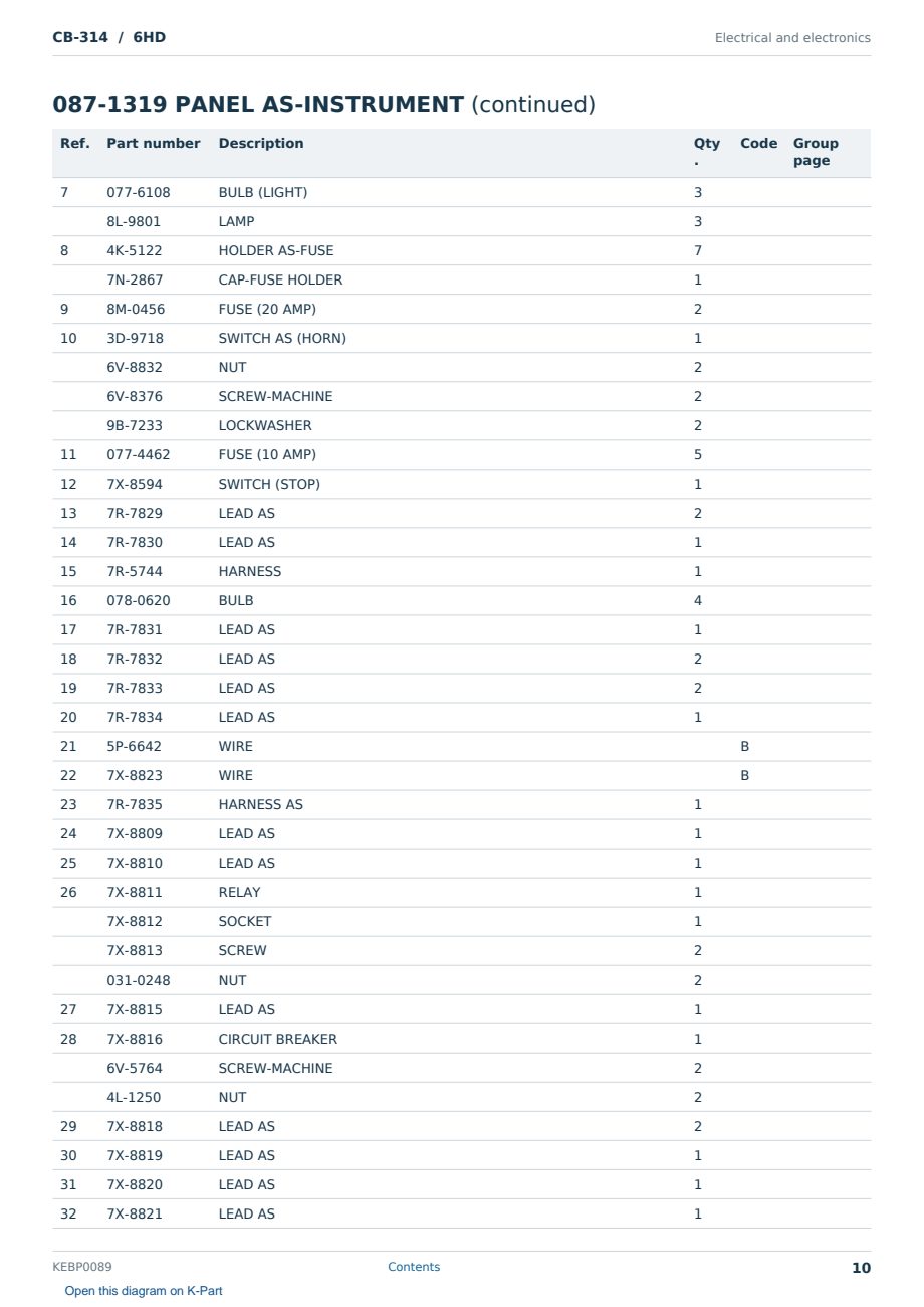 Caterpillar CB-314 S/N 6HD Partsbook KEBP0089 (English) - sample page 10 of 10 Caterpillar CB-314 S/N 6HD Partsbook KEBP0089 (English) - sample page 10 of 10