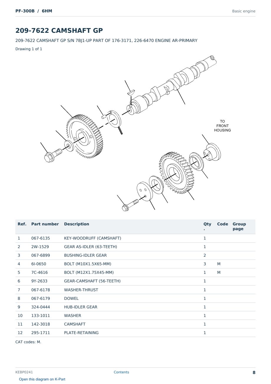 Caterpillar PF-300B S/N 6HM Partsbook KEBP0241 (English) - sample page 8 of 10 Caterpillar PF-300B S/N 6HM Partsbook KEBP0241 (English) - sample page 8 of 10