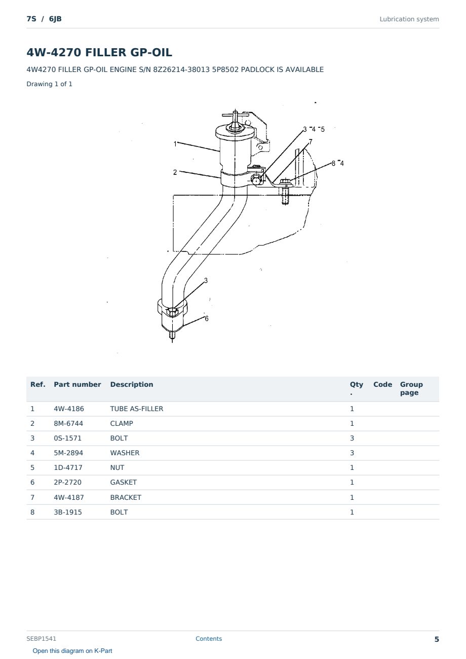 Caterpillar 7S S/N 6JB Partsbook SEBP1541 (English) - sample page 5 of 10 Caterpillar 7S S/N 6JB Partsbook SEBP1541 (English) - sample page 5 of 10
