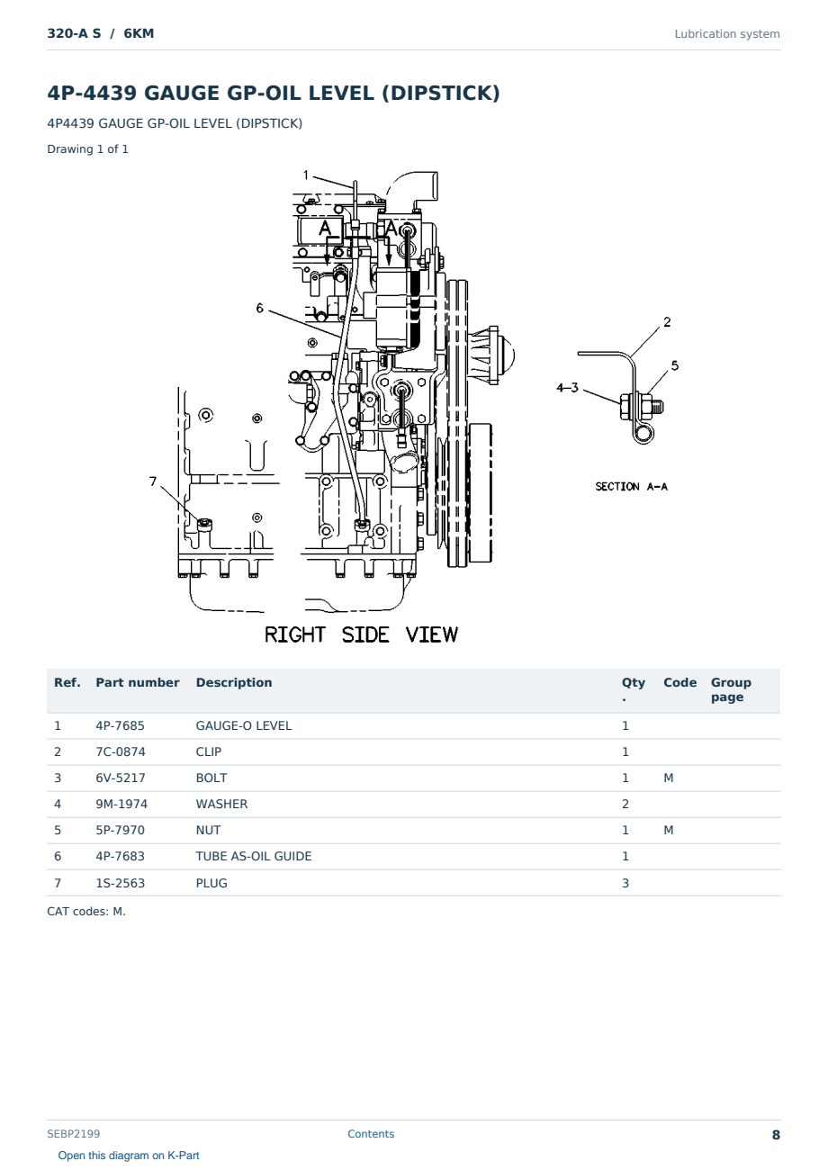 Caterpillar 320-A S S/N 6KM Partsbook SEBP2199 (English) - sample page 8 of 10 Caterpillar 320-A S S/N 6KM Partsbook SEBP2199 (English) - sample page 8 of 10