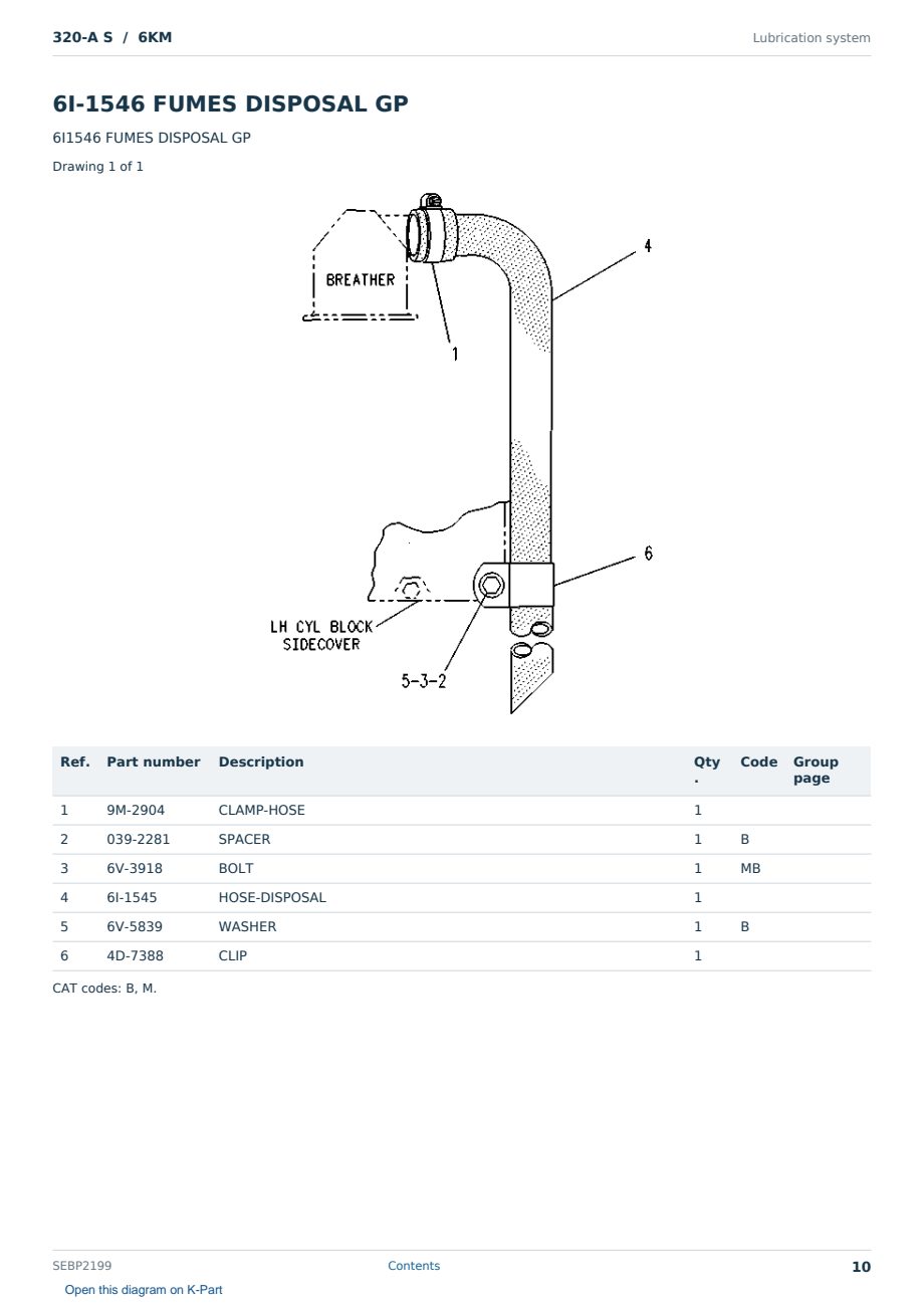 Caterpillar 320-A S S/N 6KM Partsbook SEBP2199 (English) - sample page 10 of 10 Caterpillar 320-A S S/N 6KM Partsbook SEBP2199 (English) - sample page 10 of 10