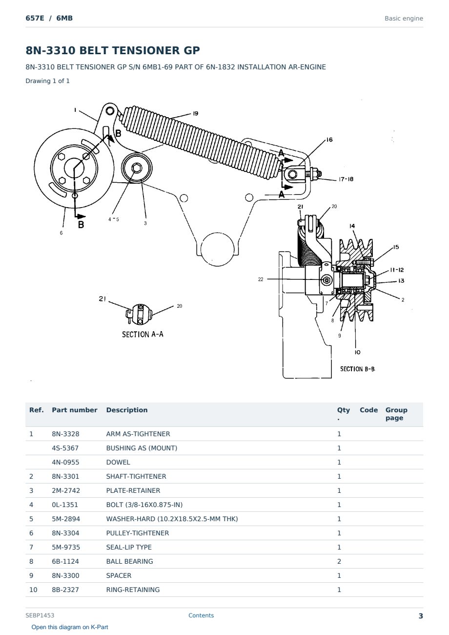 Caterpillar 657E S/N 6MB Partsbook SEBP1453 (English) - sample page 3 of 10 Caterpillar 657E S/N 6MB Partsbook SEBP1453 (English) - sample page 3 of 10