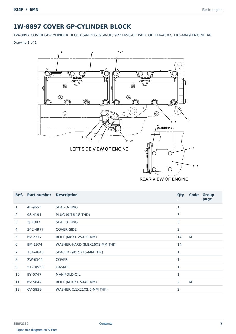 Caterpillar 924F S/N 6MN Partsbook SEBP2339 (English) - sample page 7 of 10 Caterpillar 924F S/N 6MN Partsbook SEBP2339 (English) - sample page 7 of 10
