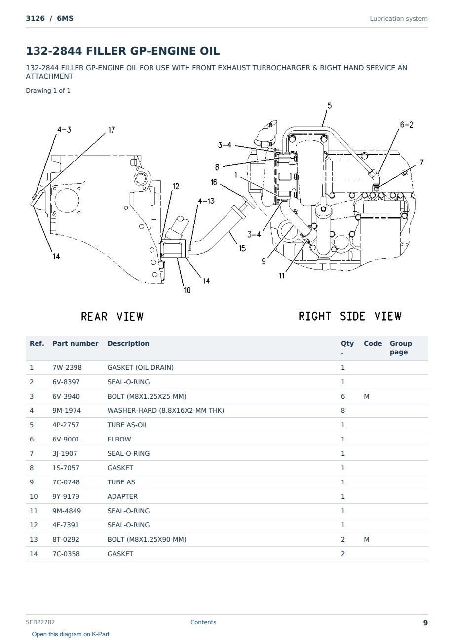 Caterpillar 3126 S/N 6MS Partsbook SEBP2782 (English) - sample page 9 of 10 Caterpillar 3126 S/N 6MS Partsbook SEBP2782 (English) - sample page 9 of 10
