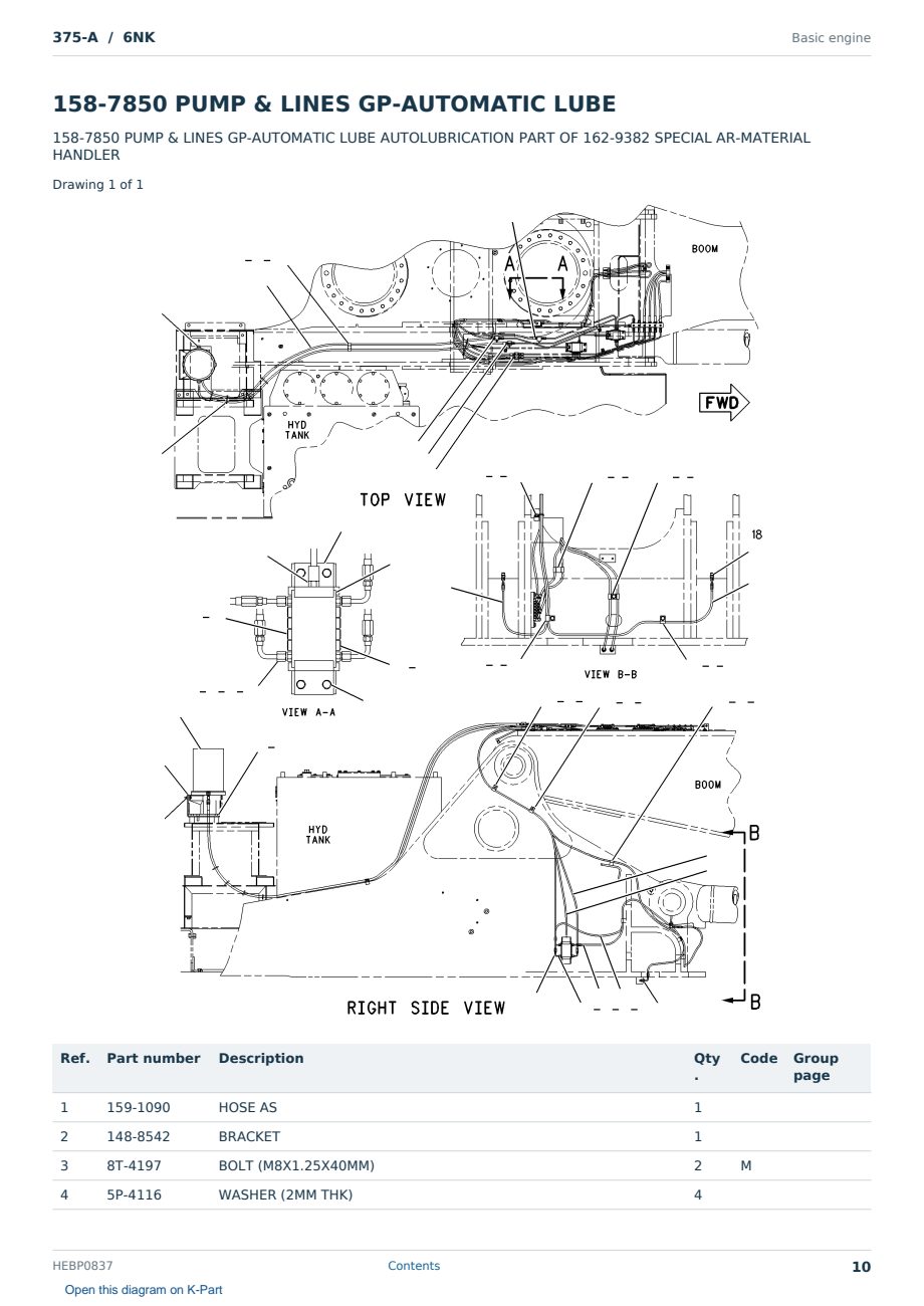Caterpillar 375-A S/N 6NK Partsbook HEBP0837 (English) - sample page 10 of 10 Caterpillar 375-A S/N 6NK Partsbook HEBP0837 (English) - sample page 10 of 10