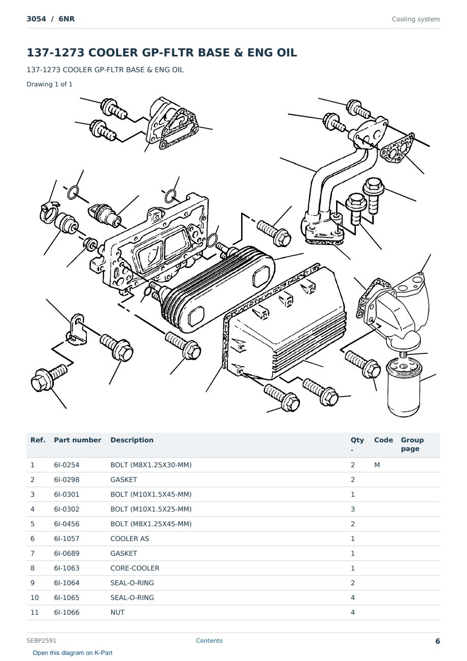 Caterpillar 3054 S/N 6NR Partsbook SEBP2591 (English) - sample page 6 of 10 Caterpillar 3054 S/N 6NR Partsbook SEBP2591 (English) - sample page 6 of 10